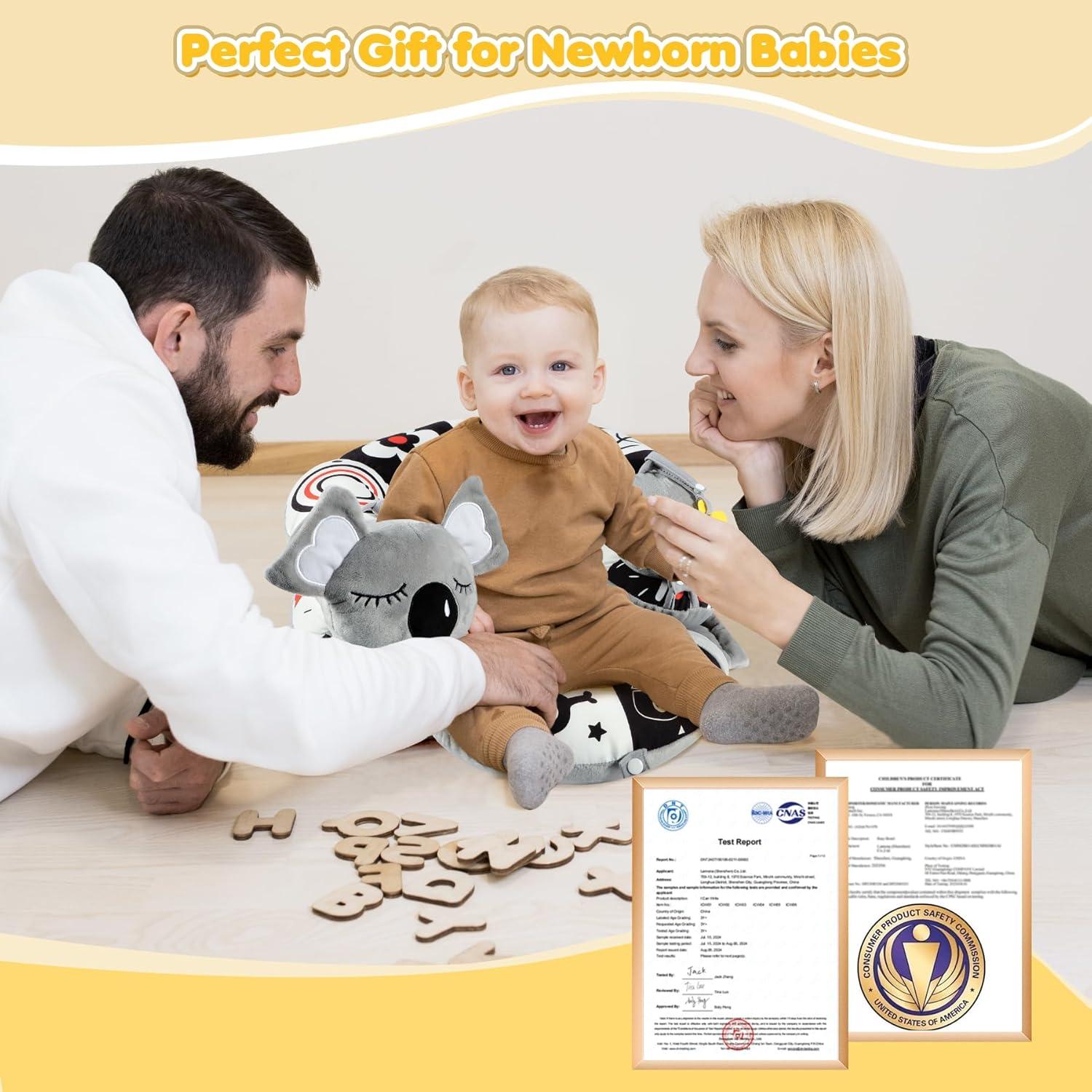 Alfombra 4 en 1 URMYWO para Bebés - Almohada Soporte y Juguetes