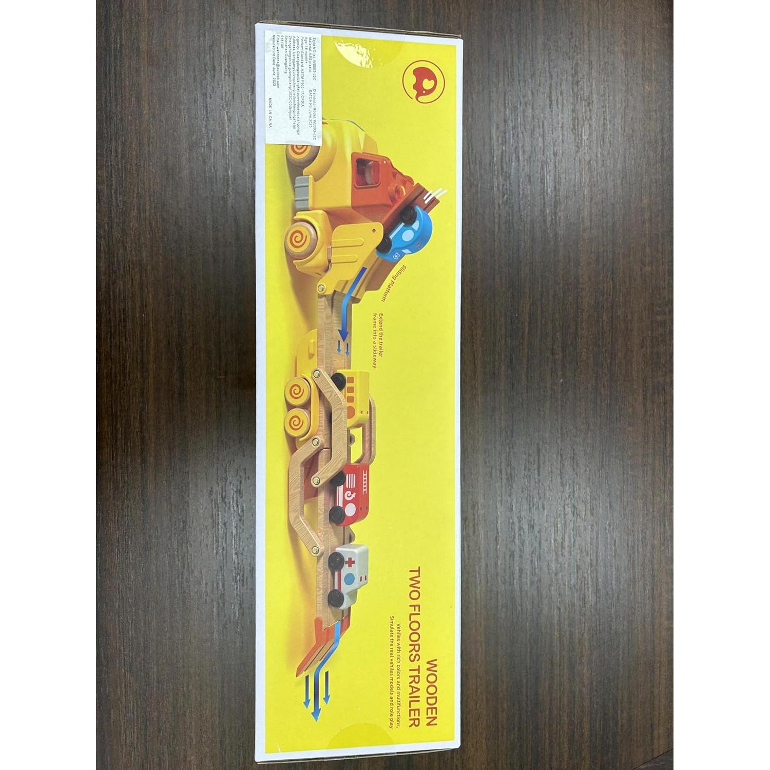 Camión Transportador de Juguetes Wanborns con 4 Coches de Madera