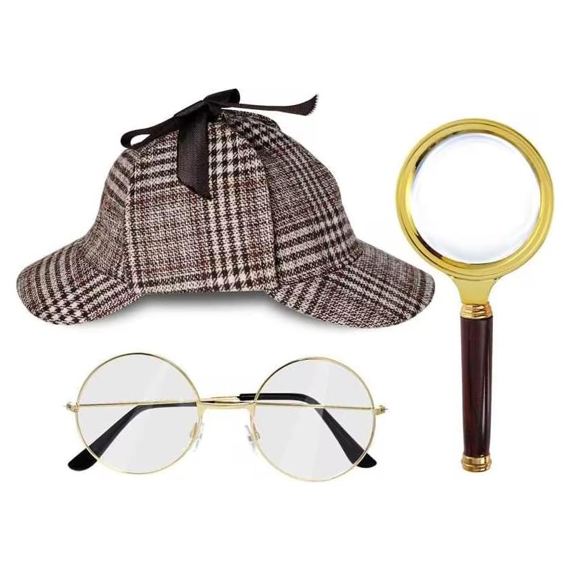 Conjunto de Disfraz de Detective HOVEOX - Sombrero, Lupa y Gafas