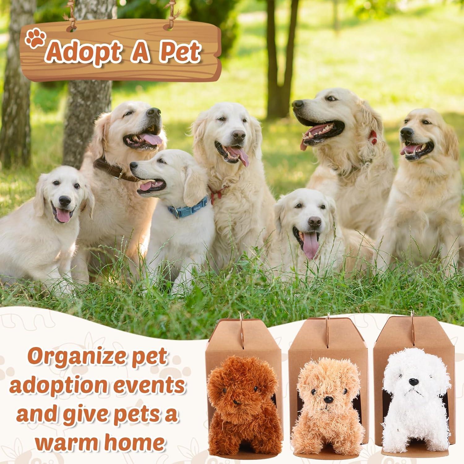 Conjunto 20 Mini Perros de Peluche Motionchic con Sombreros