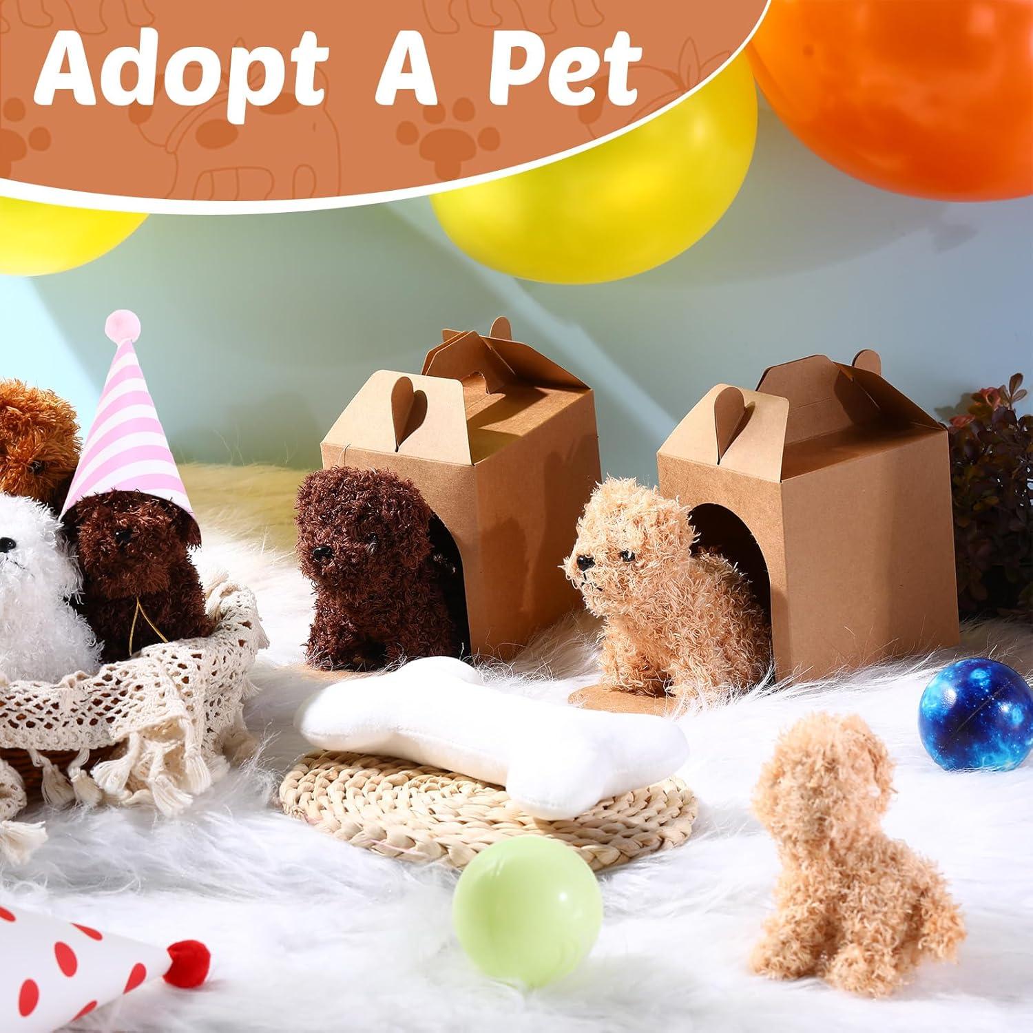 Conjunto 20 Mini Perros de Peluche Motionchic con Sombreros