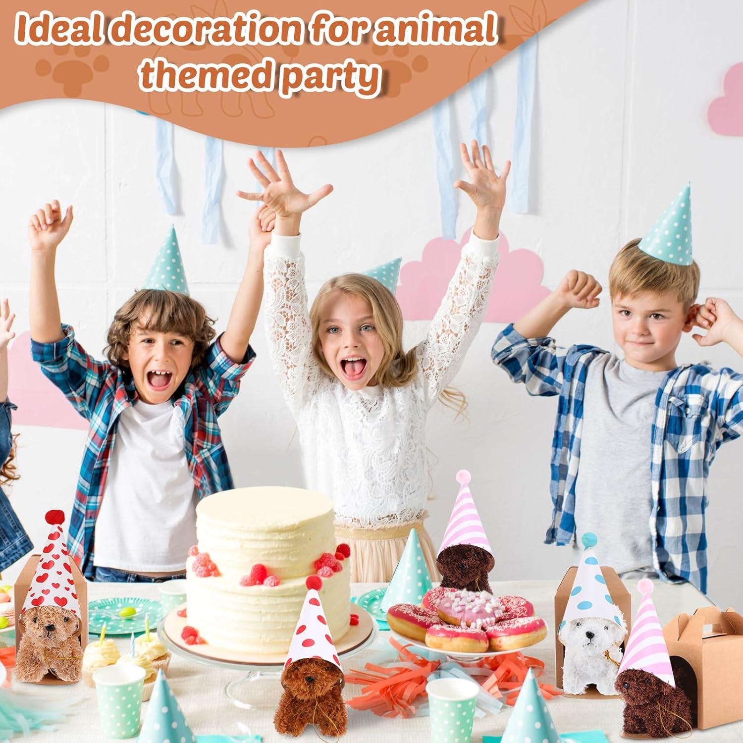 Conjunto 20 Mini Perros de Peluche Motionchic con Sombreros