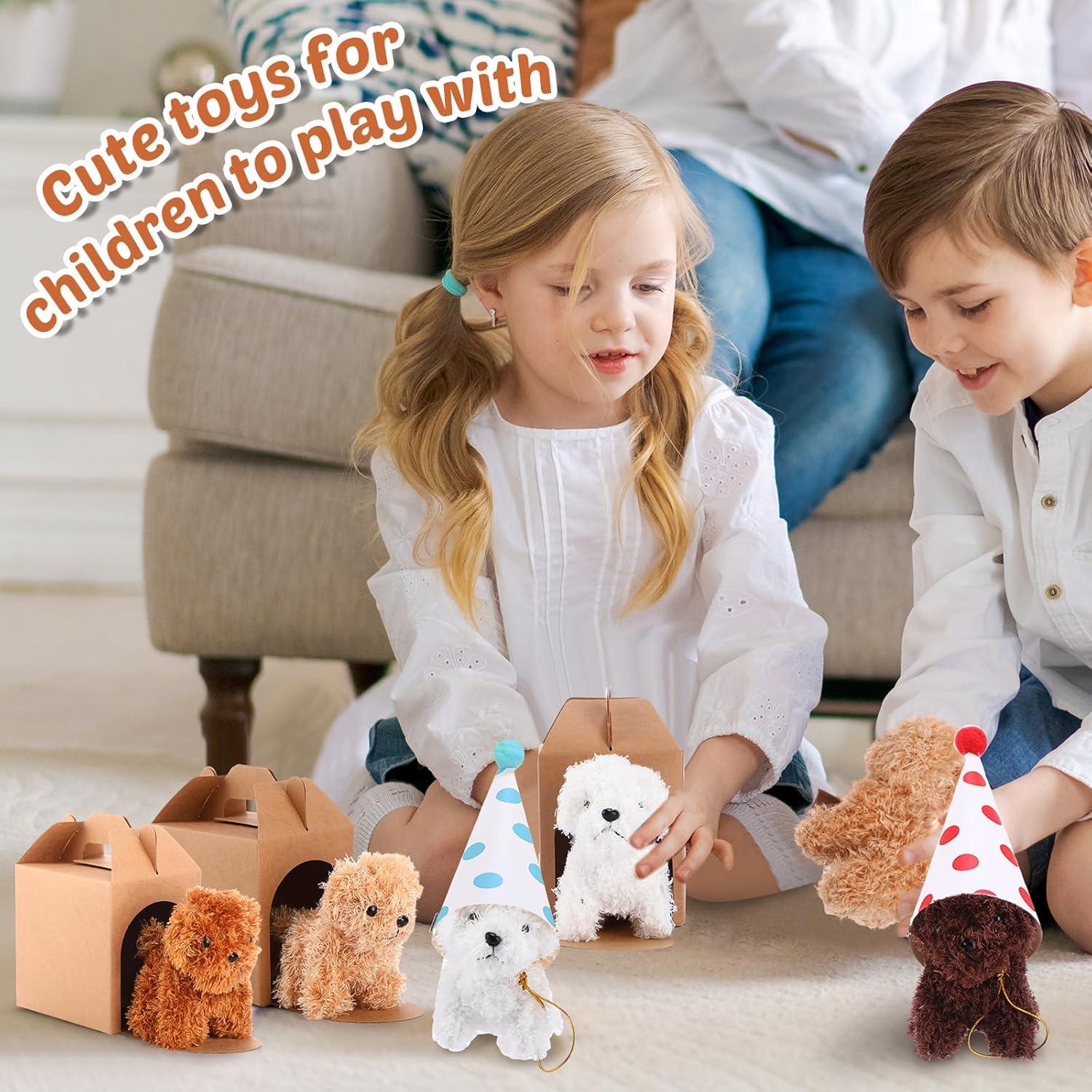 Conjunto 20 Mini Perros de Peluche Motionchic con Sombreros