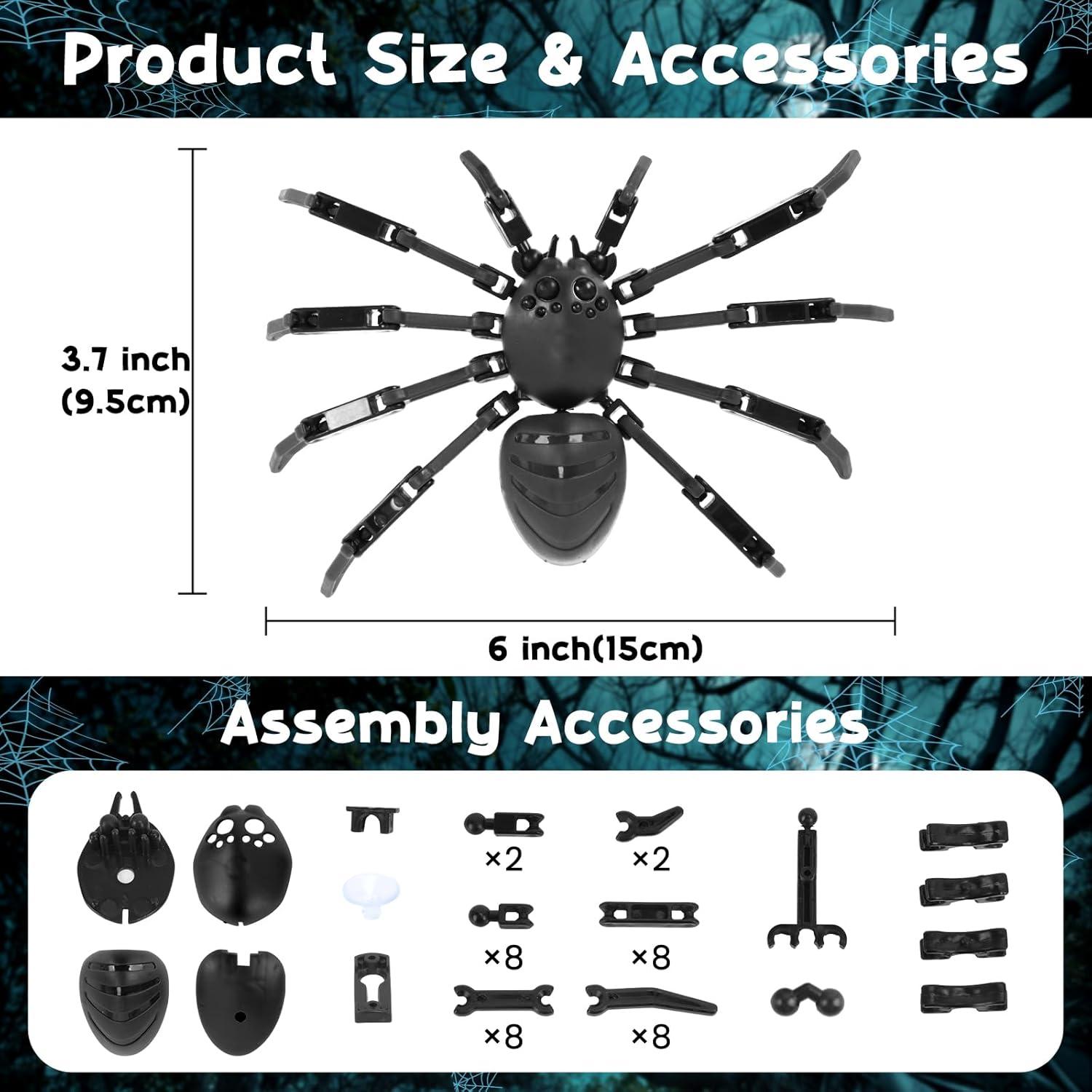 Juguete Araña Impresa en 3D Titan Spider - Negro - 15x10 cm