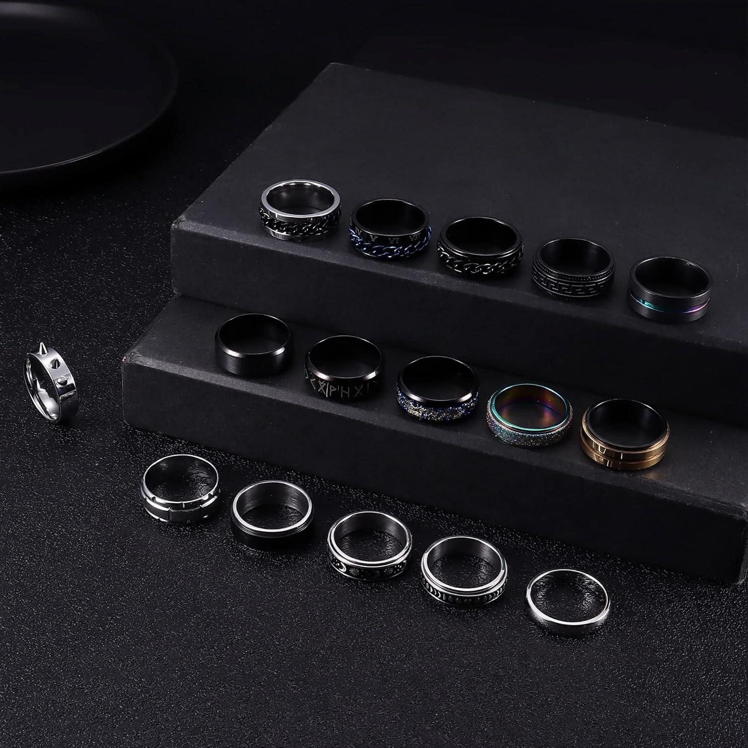 Conjunto de 16 Anillos Fidget Acero Inoxidable Besteel