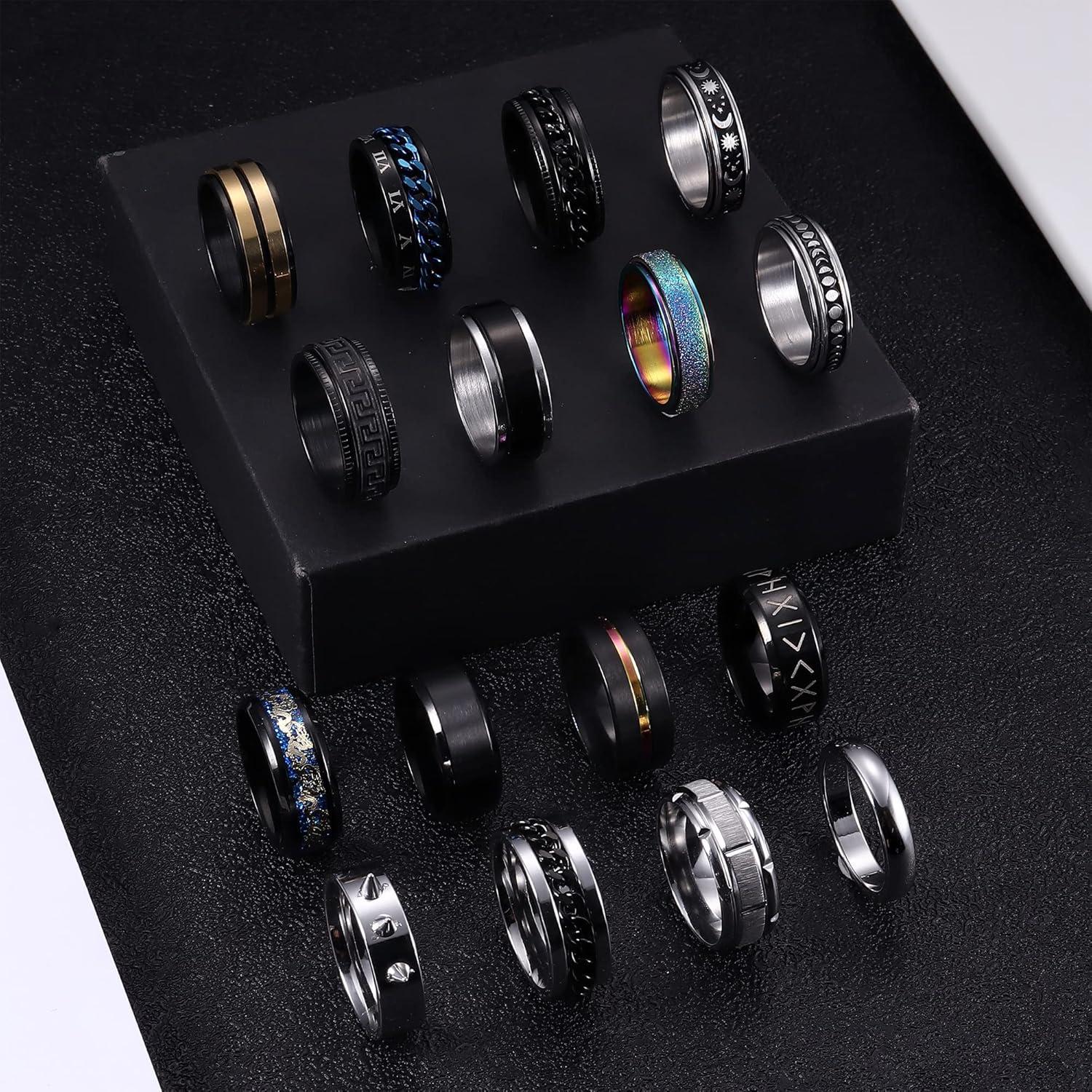 Conjunto de 16 Anillos Fidget Acero Inoxidable Besteel