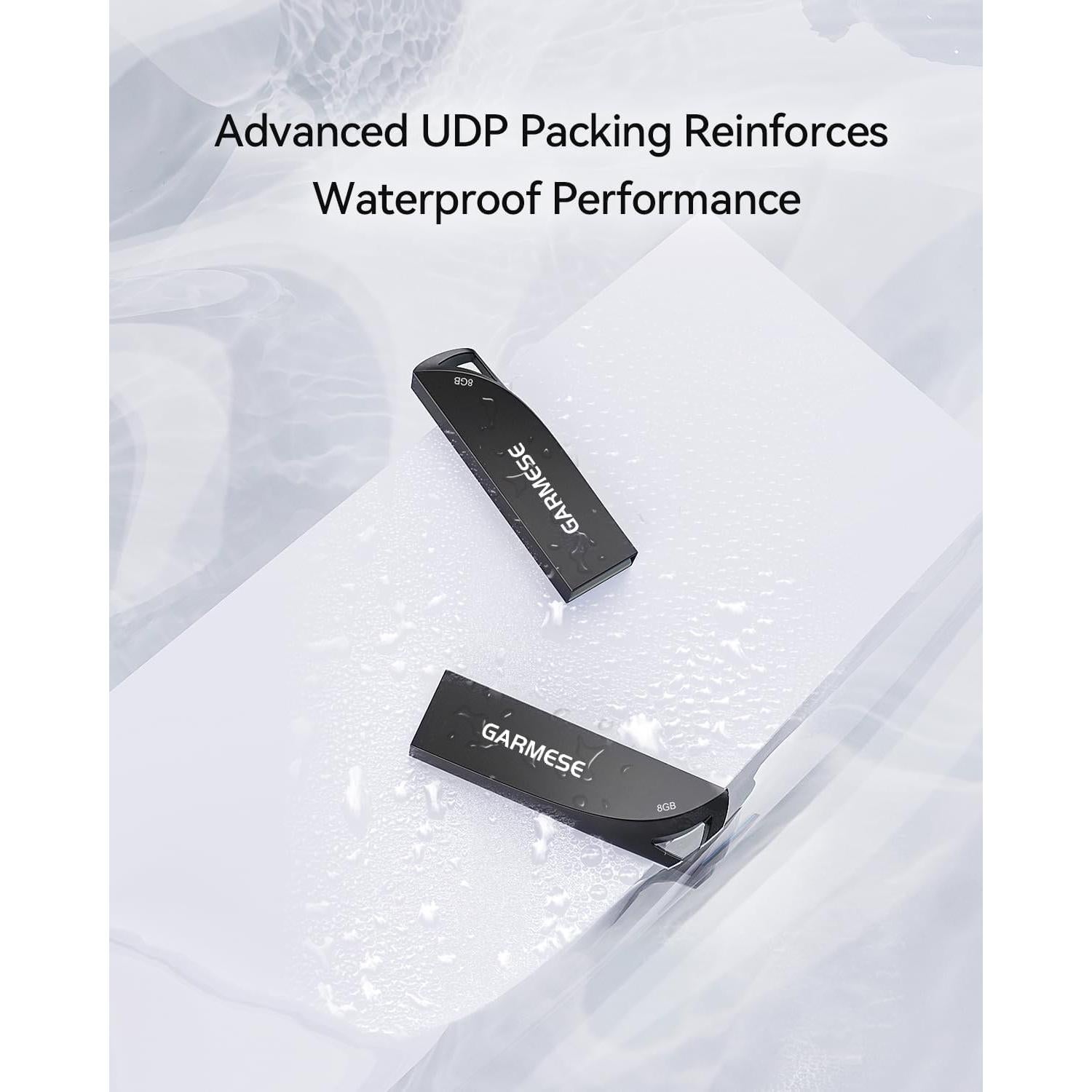 Paquete de 5 Unidades Flash USB 8GB GARMESE Metálicas Impermeables