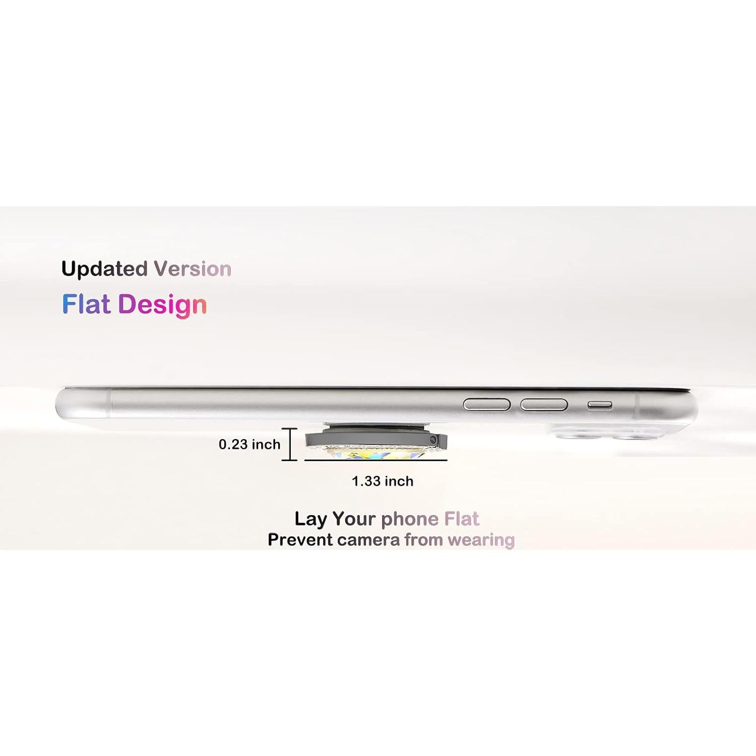 Soporte de Anillo para Teléfono Glitter Bling Negro - 360°