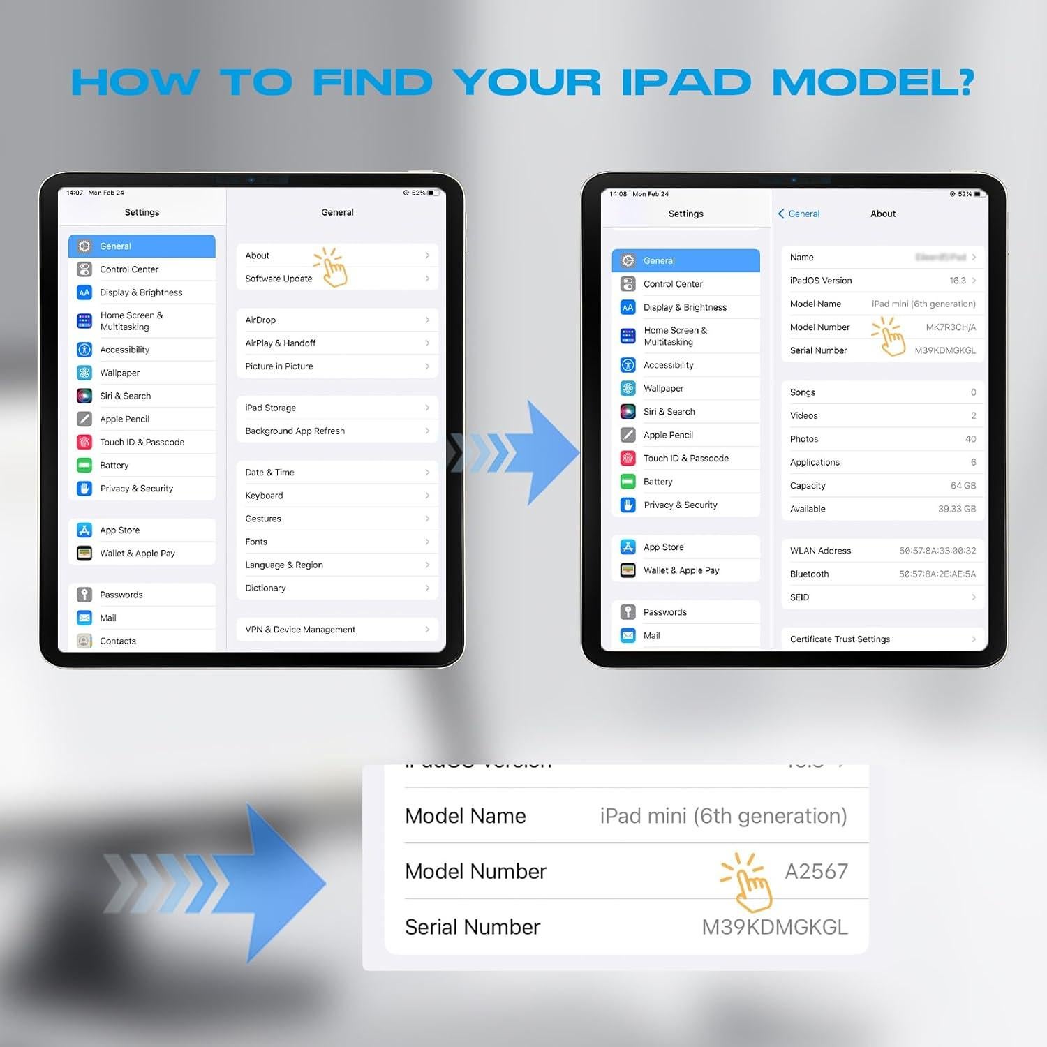 Lápiz Stylus Kenkor para iPad 2018-2025, Negro, Rechazo de Palma
