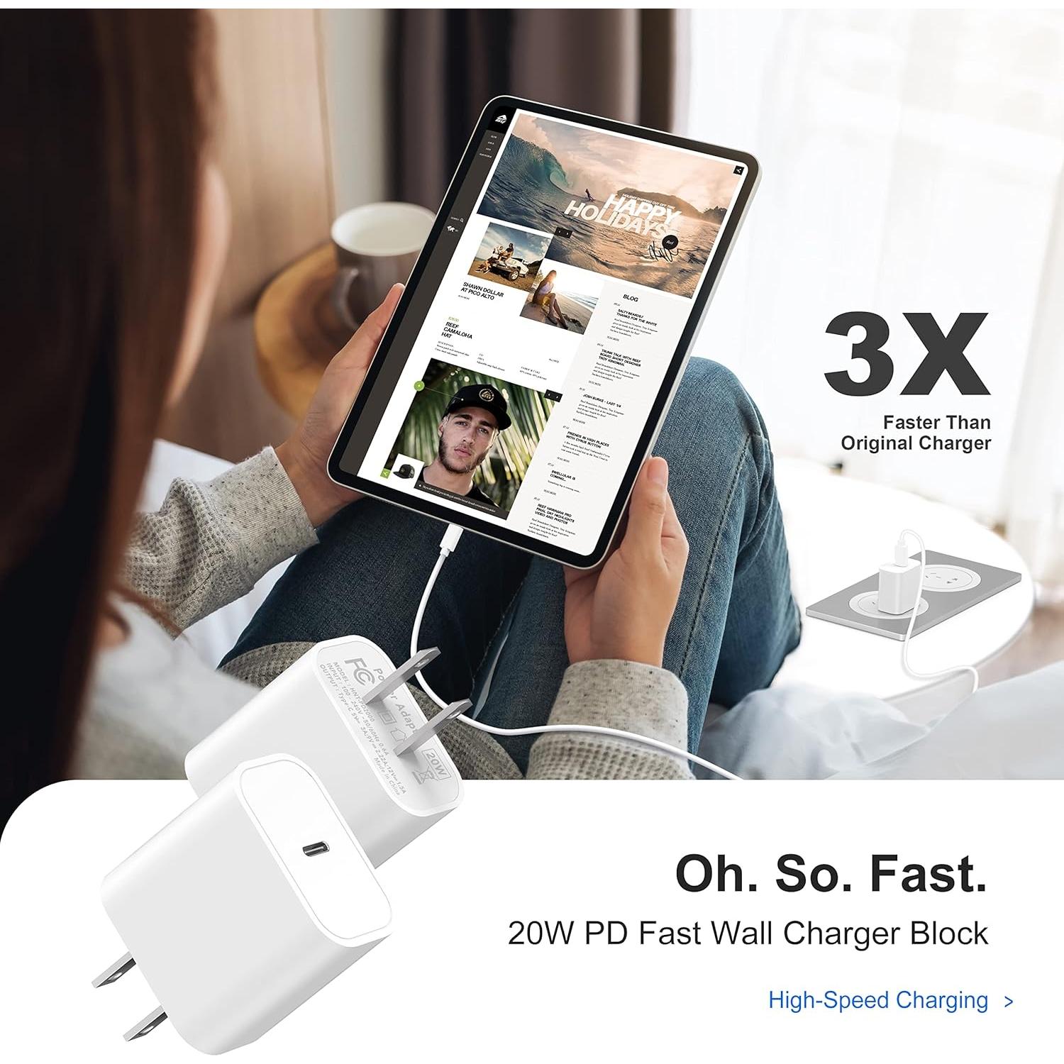 Cargador de pared USB-C LCGENS 20W 2-Pack para iPhone y iPad