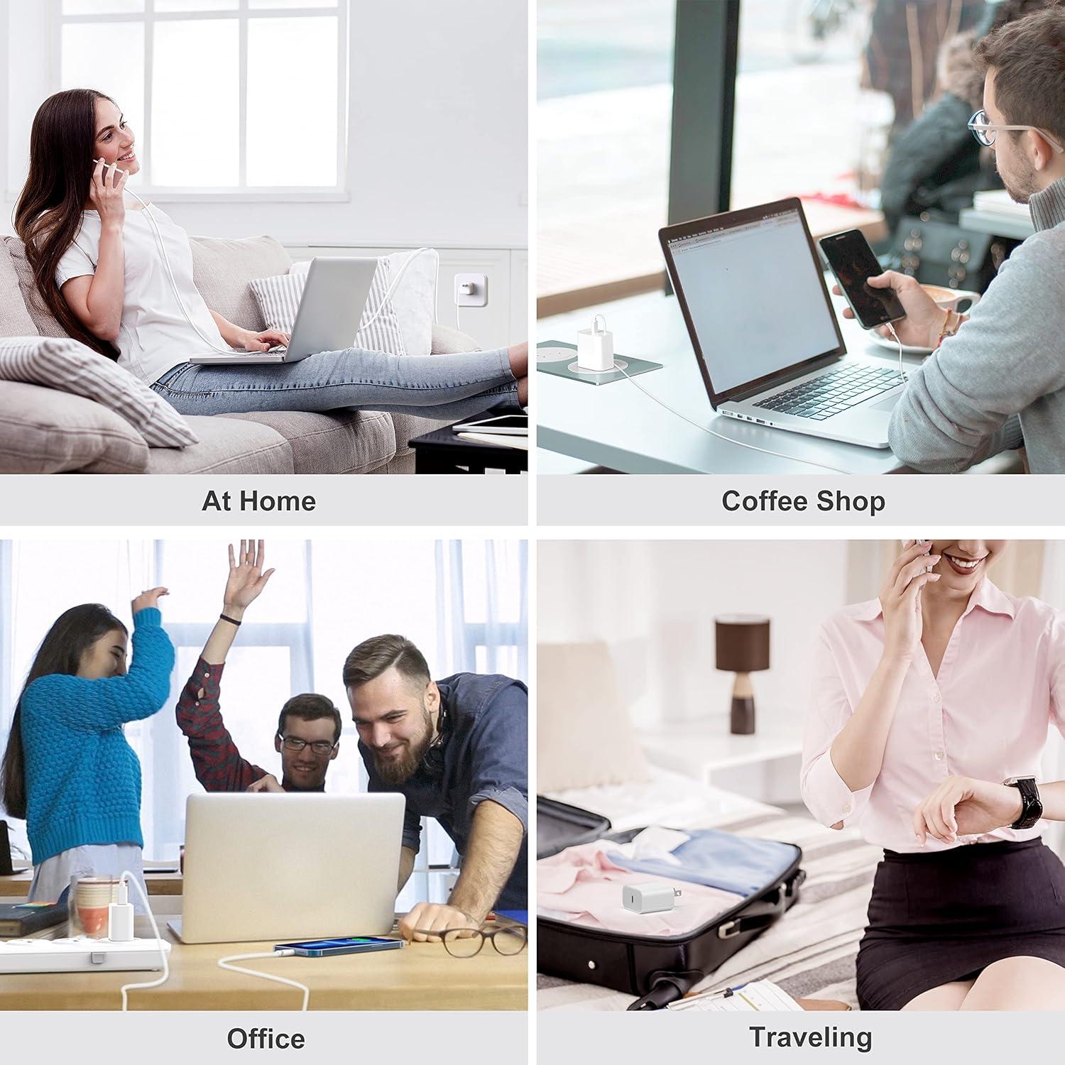 Cargador de pared USB-C LCGENS 20W 2-Pack para iPhone y iPad