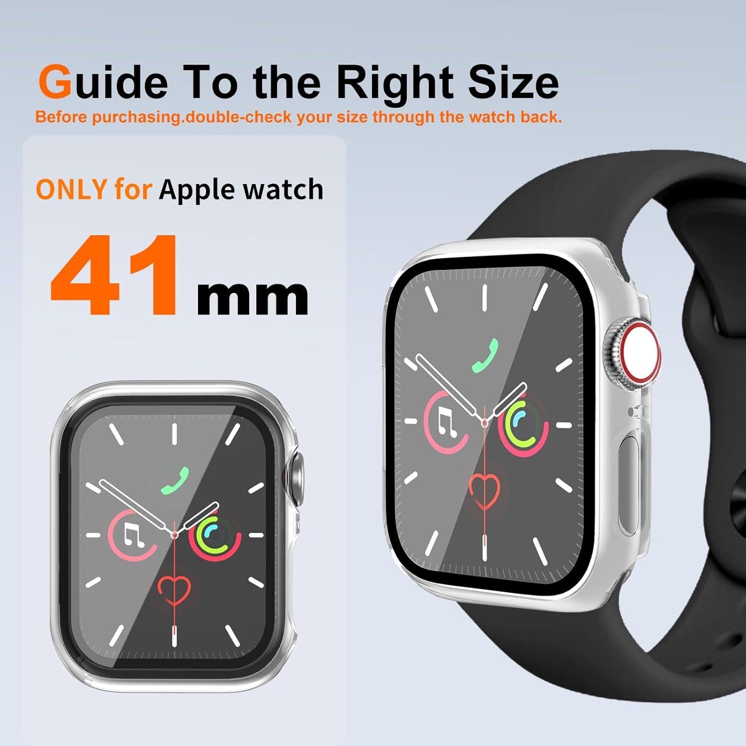 Paquete de 2 fundas para Apple Watch 41mm - Protector de pantalla