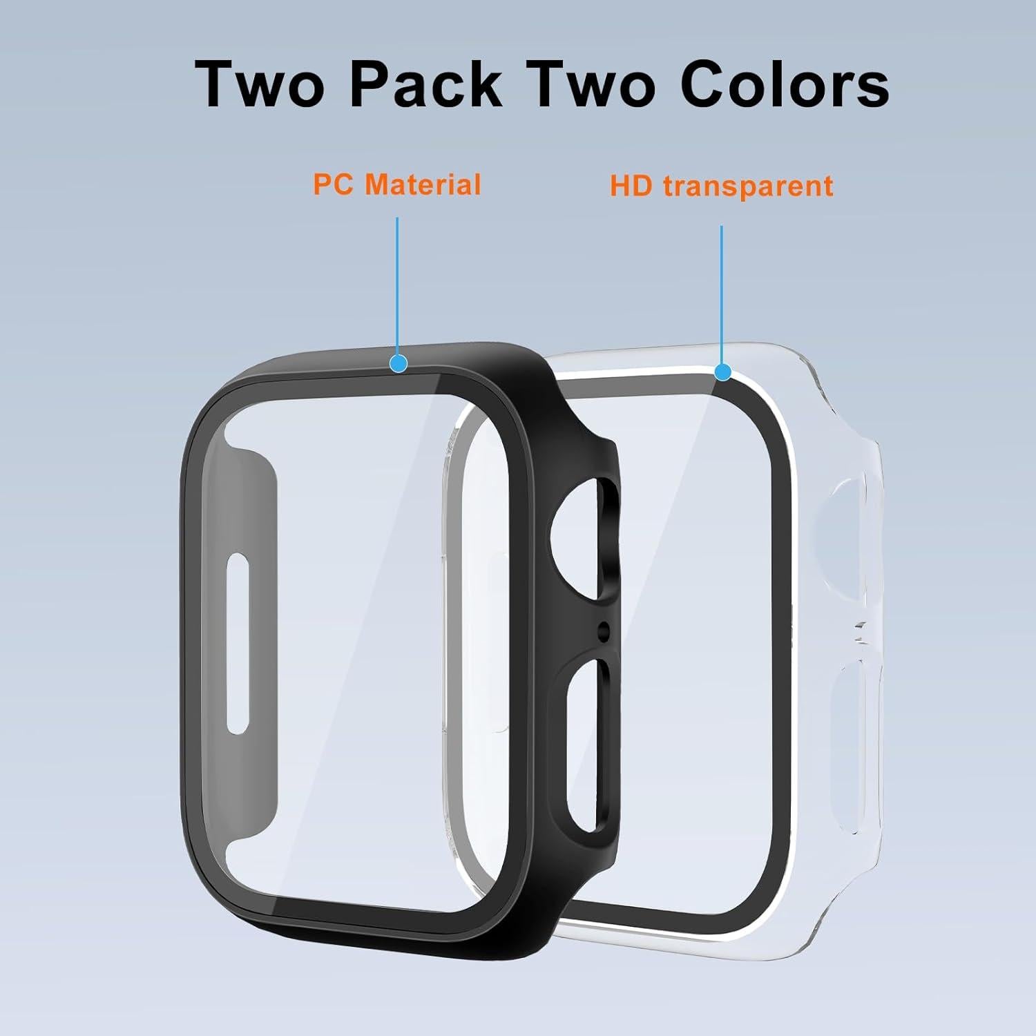 Paquete de 2 fundas para Apple Watch 41mm - Protector de pantalla