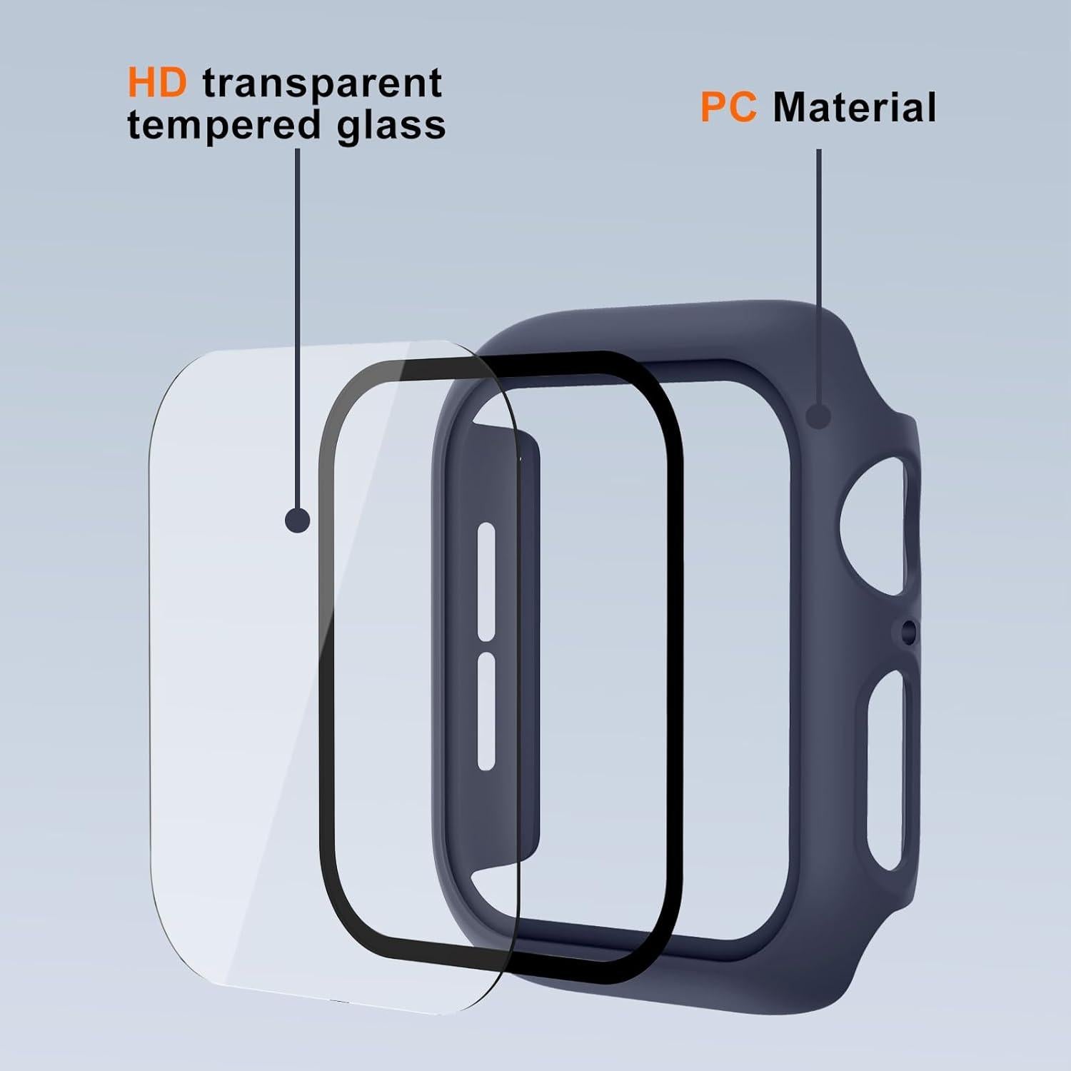 Funda Dura para Apple Watch Series 10/11 46mm - Protector Vidrio Templado