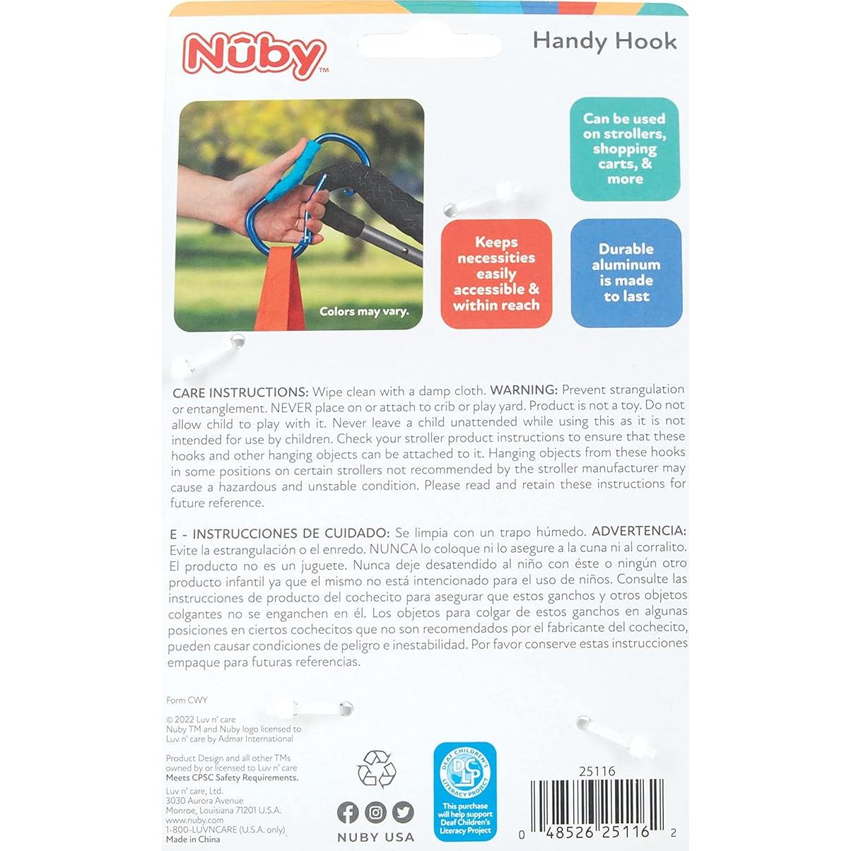 Gancho para Cochecito de Bebé Nuby Negro - Accesorio Práctico