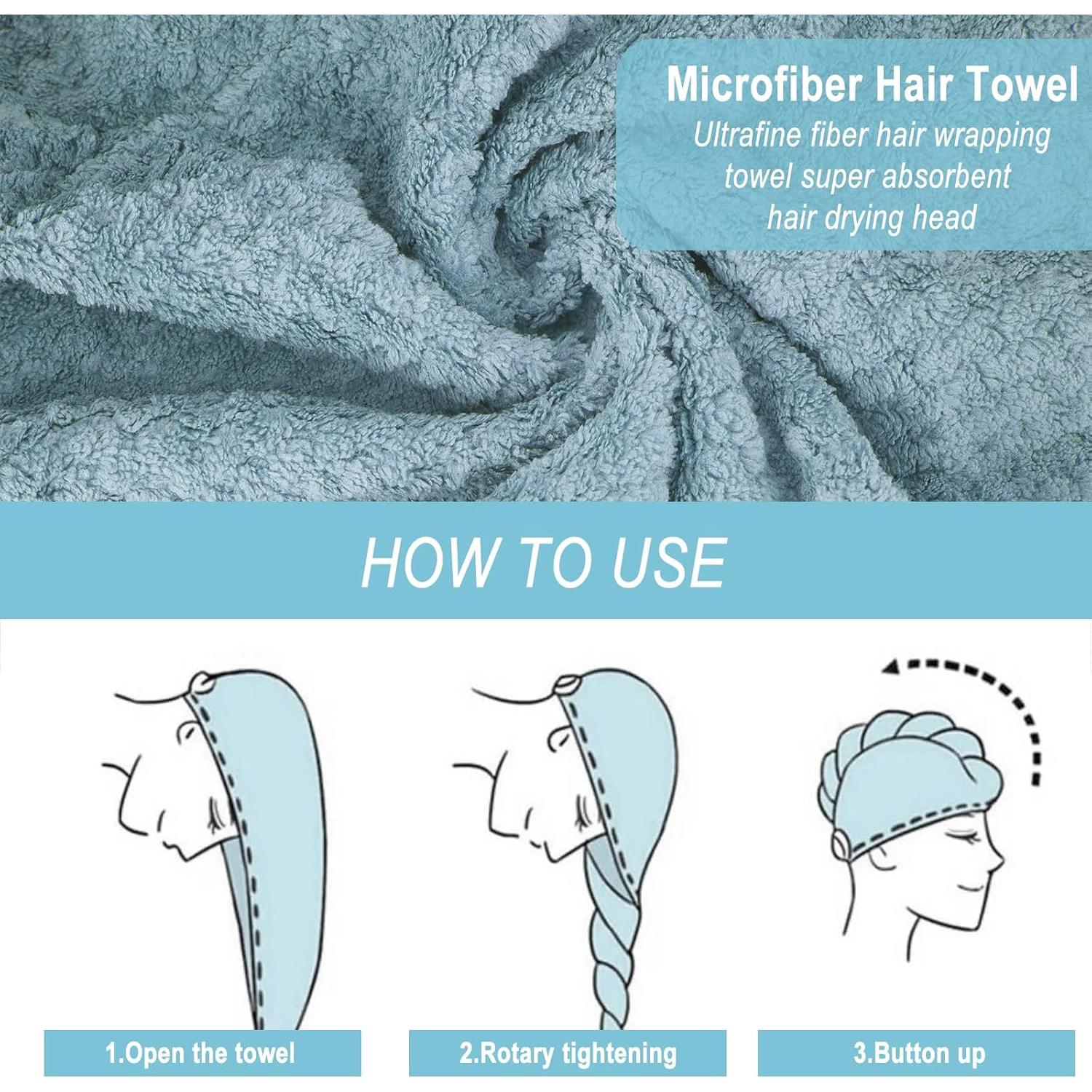 Paquete de 3 Toallas de Microfibra YHPDYL para Secar Cabello