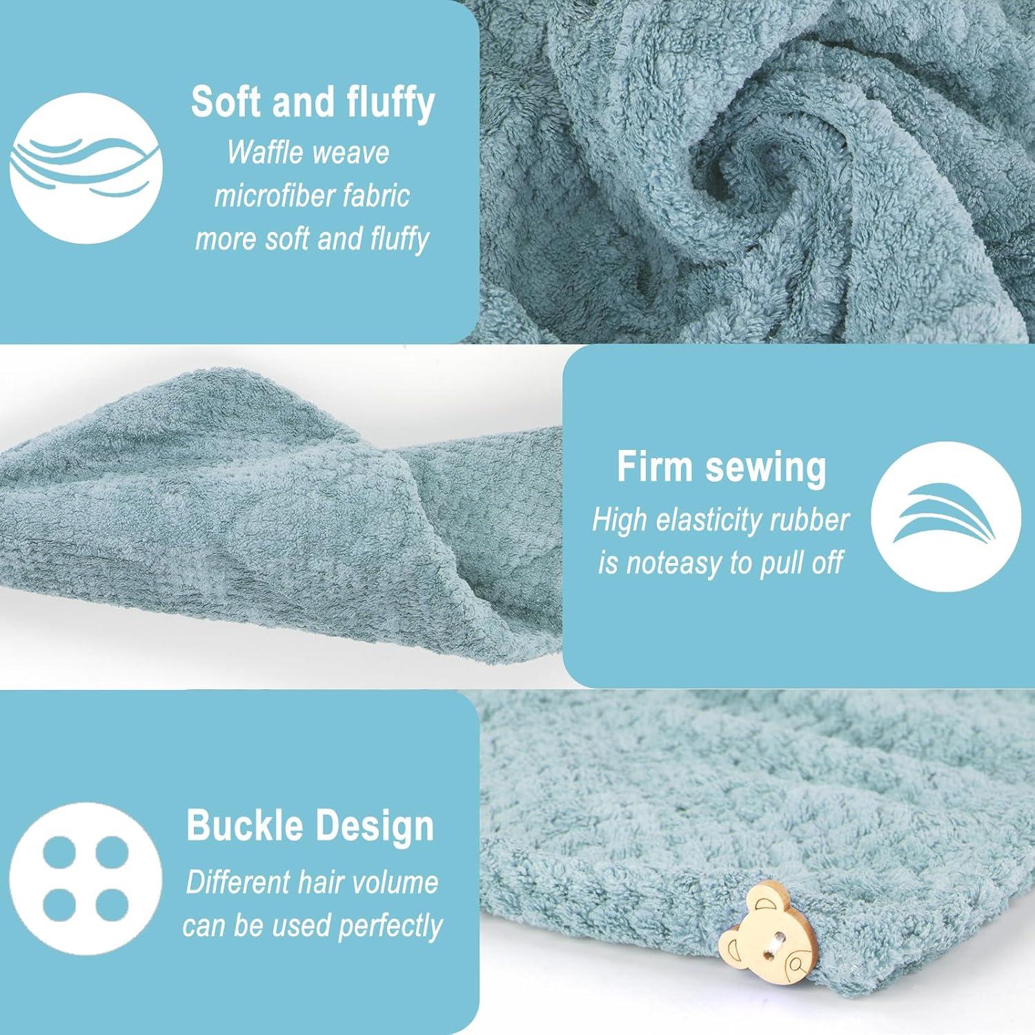 Paquete de 3 Toallas de Microfibra YHPDYL para Secar Cabello