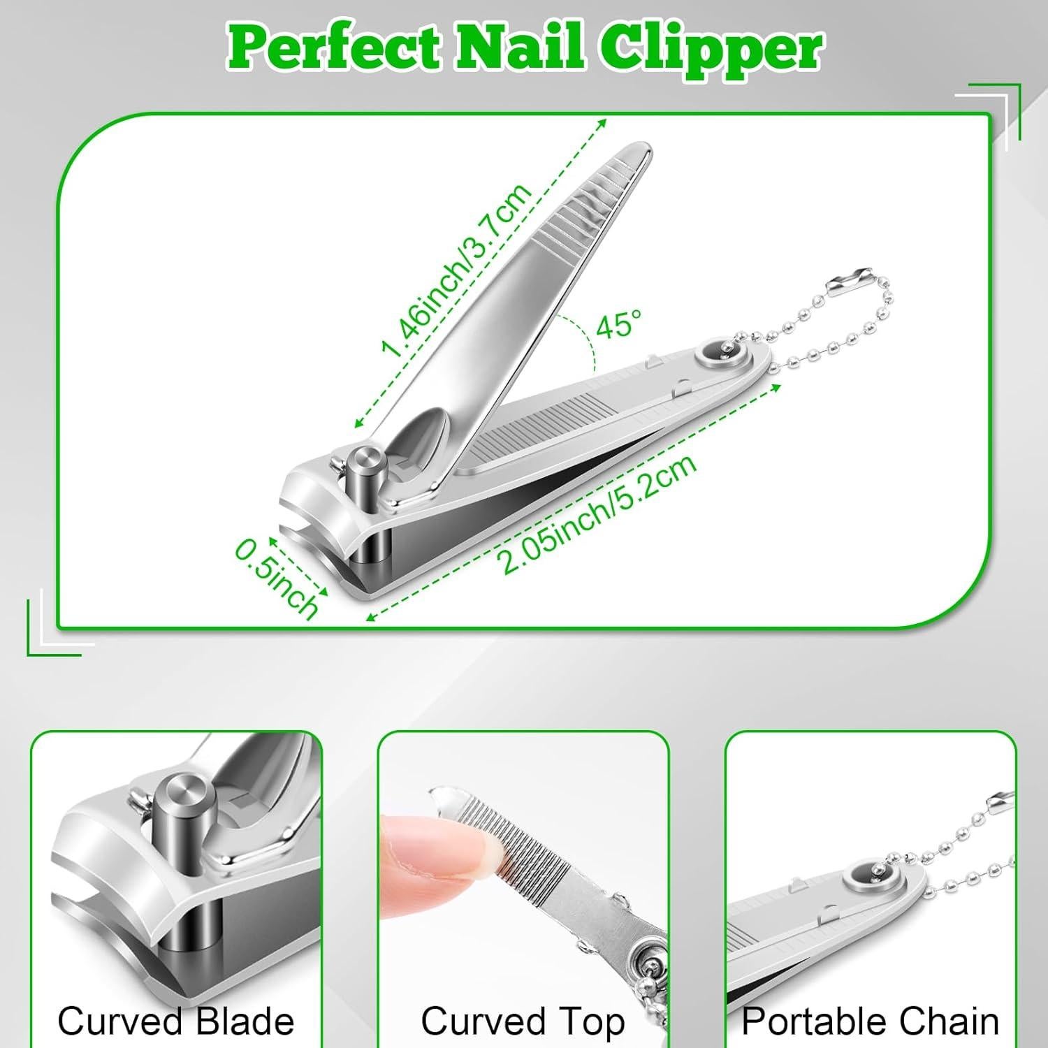 Juego de Cortadores de Uñas HOFASON 24 Pcs Acero Inoxidable