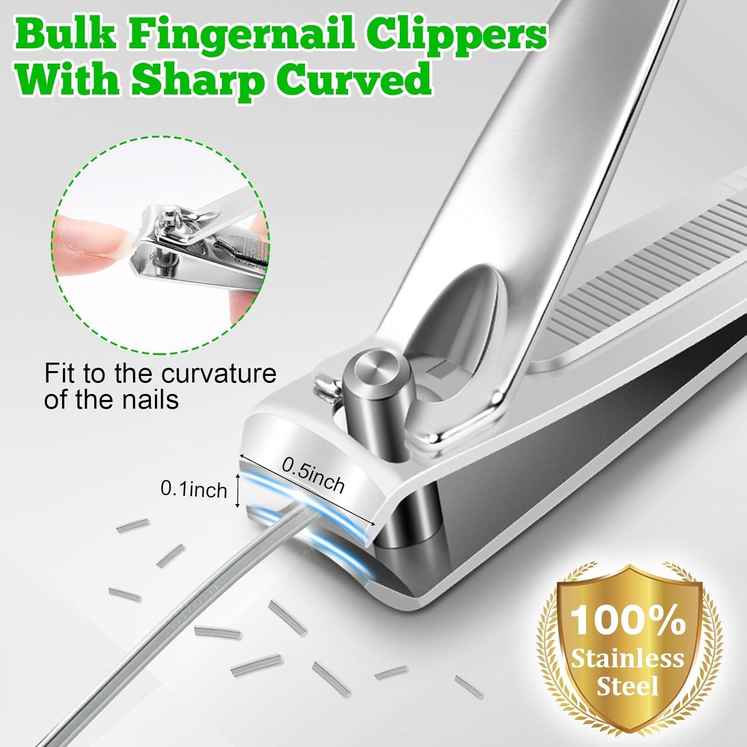 Juego de Cortadores de Uñas HOFASON 24 Pcs Acero Inoxidable