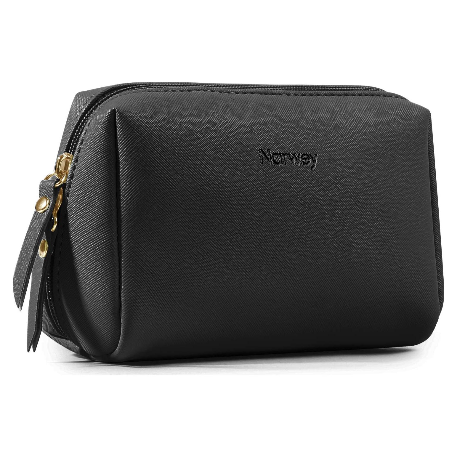 Bolsa de Maquillaje Pequeña Narwey Negra con Compartimentos