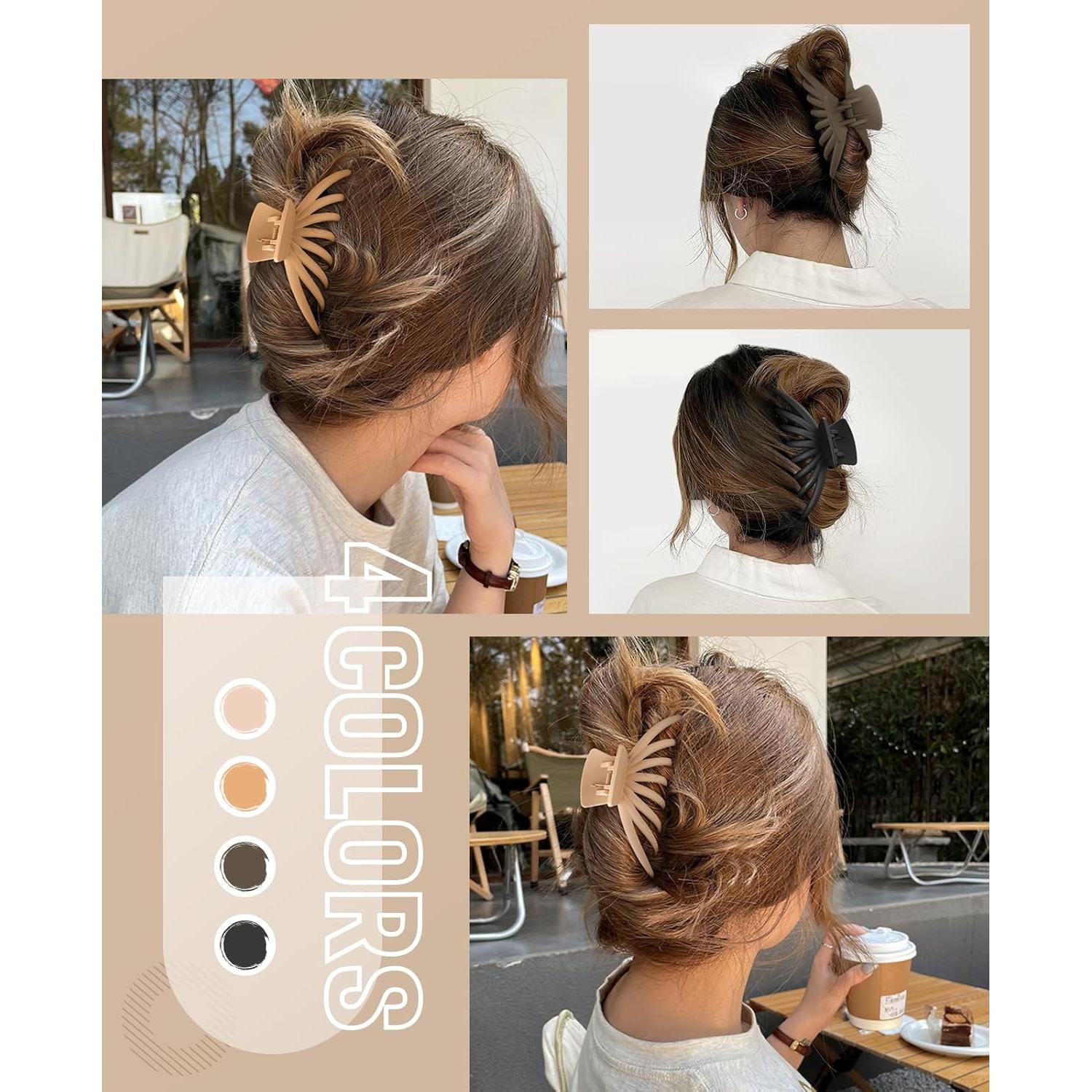 Clips de Garra para Cabello OPAUL - Paquete de 4 Colores Neutros