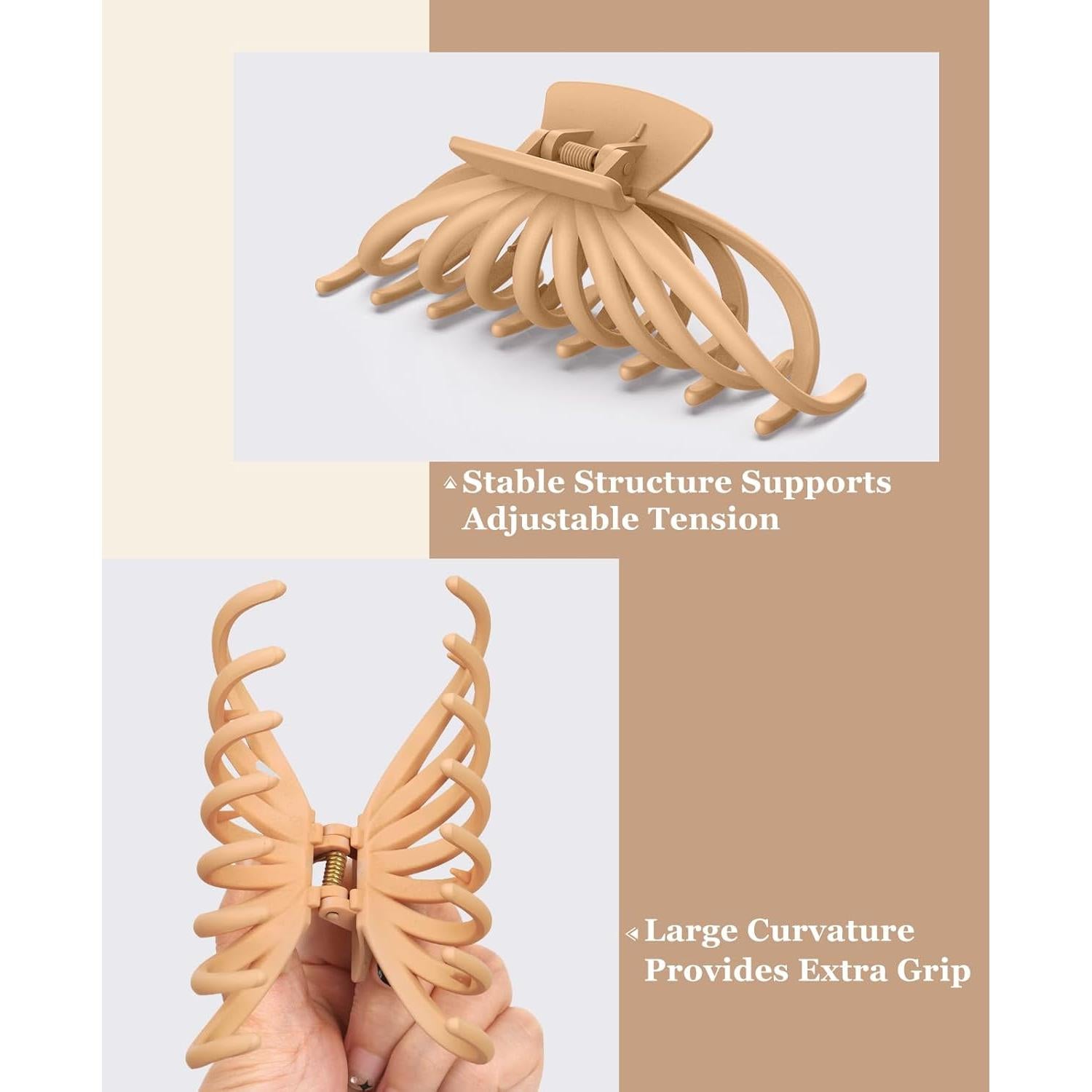 Clips de Garra para Cabello OPAUL - Paquete de 4 Colores Neutros