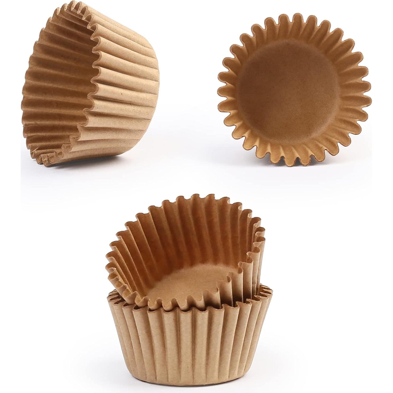 Forros de Muffin LotFancy 500 Pcs Naturales a Prueba de Grasa