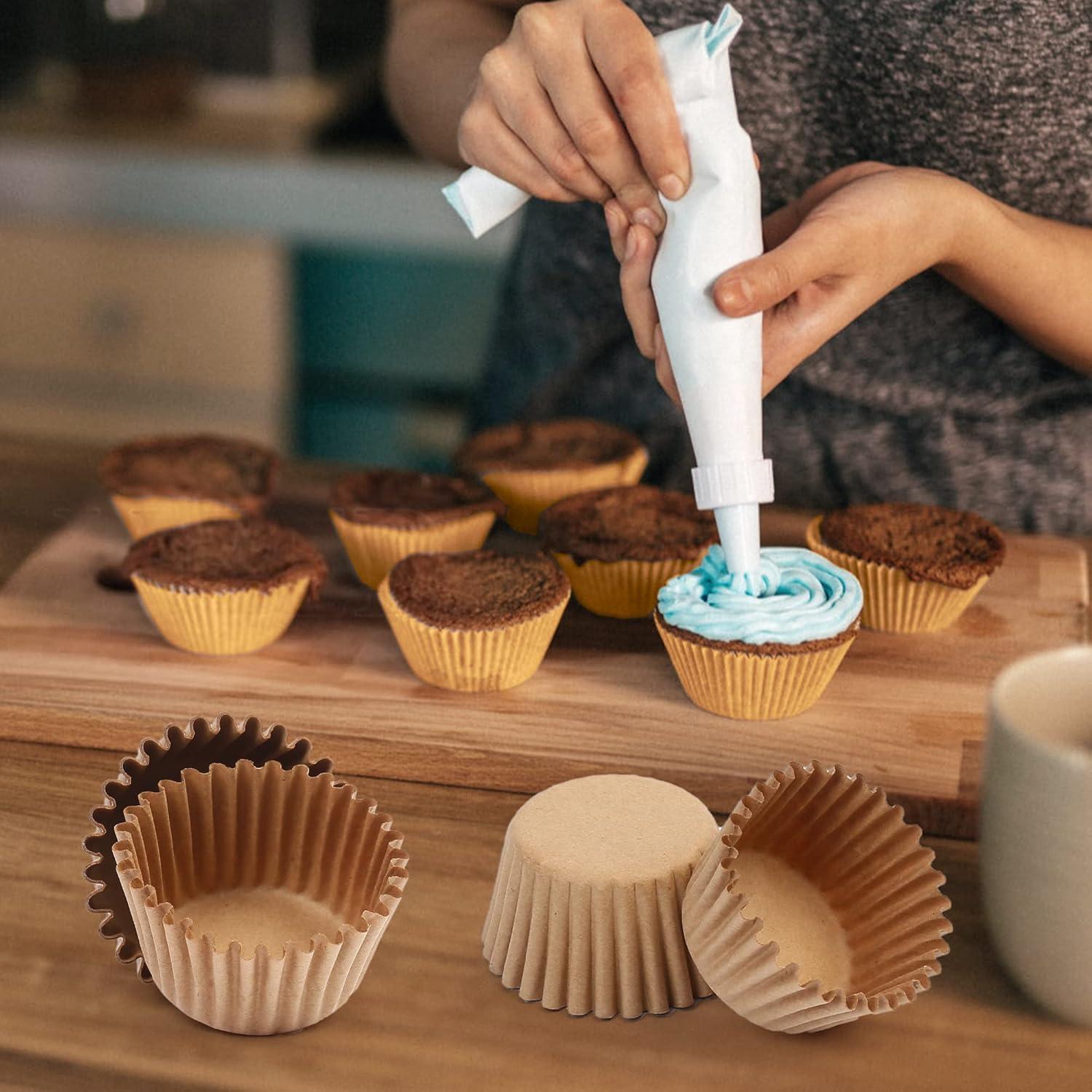 Forros de Muffin LotFancy 500 Pcs Naturales a Prueba de Grasa