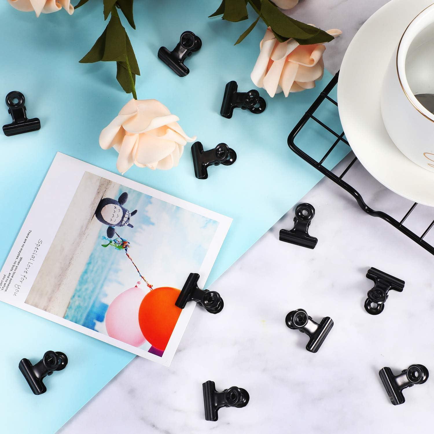 100 Clips Metálicos Bulldog Boao 2.21 cm Negros para Organizar