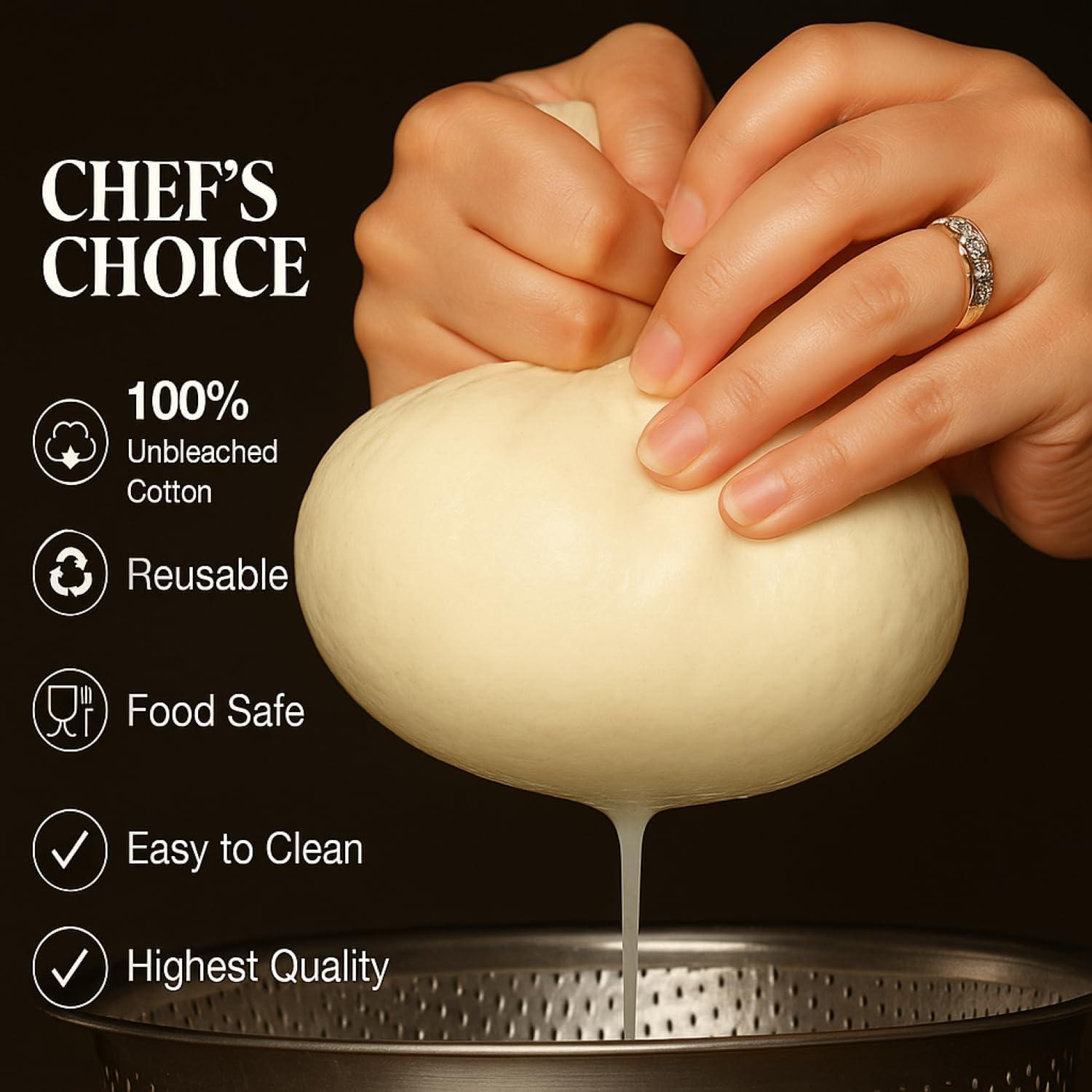 Paños de Queso Reutilizables 3 Piezas Packardi 50x50cm Algodón