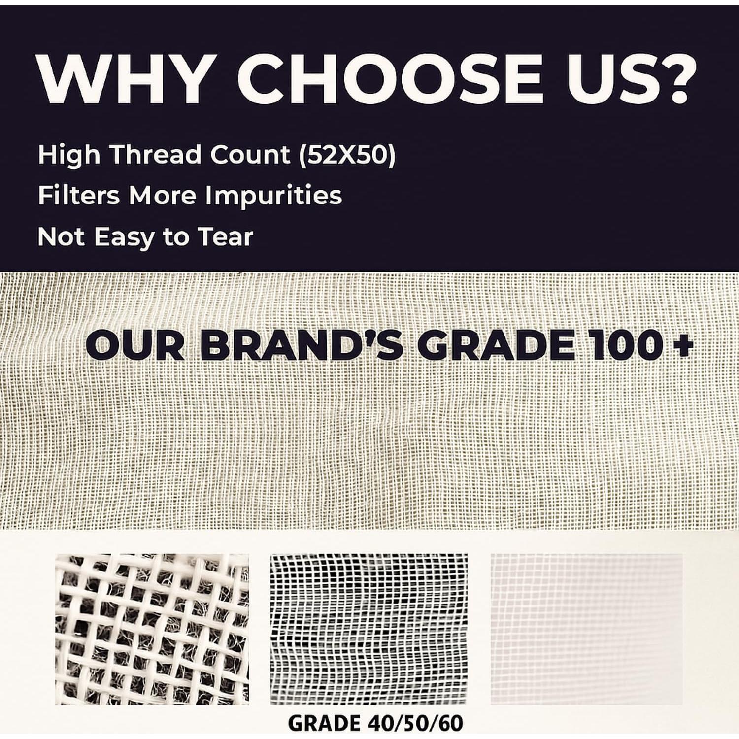 Paños de Queso Reutilizables 3 Piezas Packardi 50x50cm Algodón