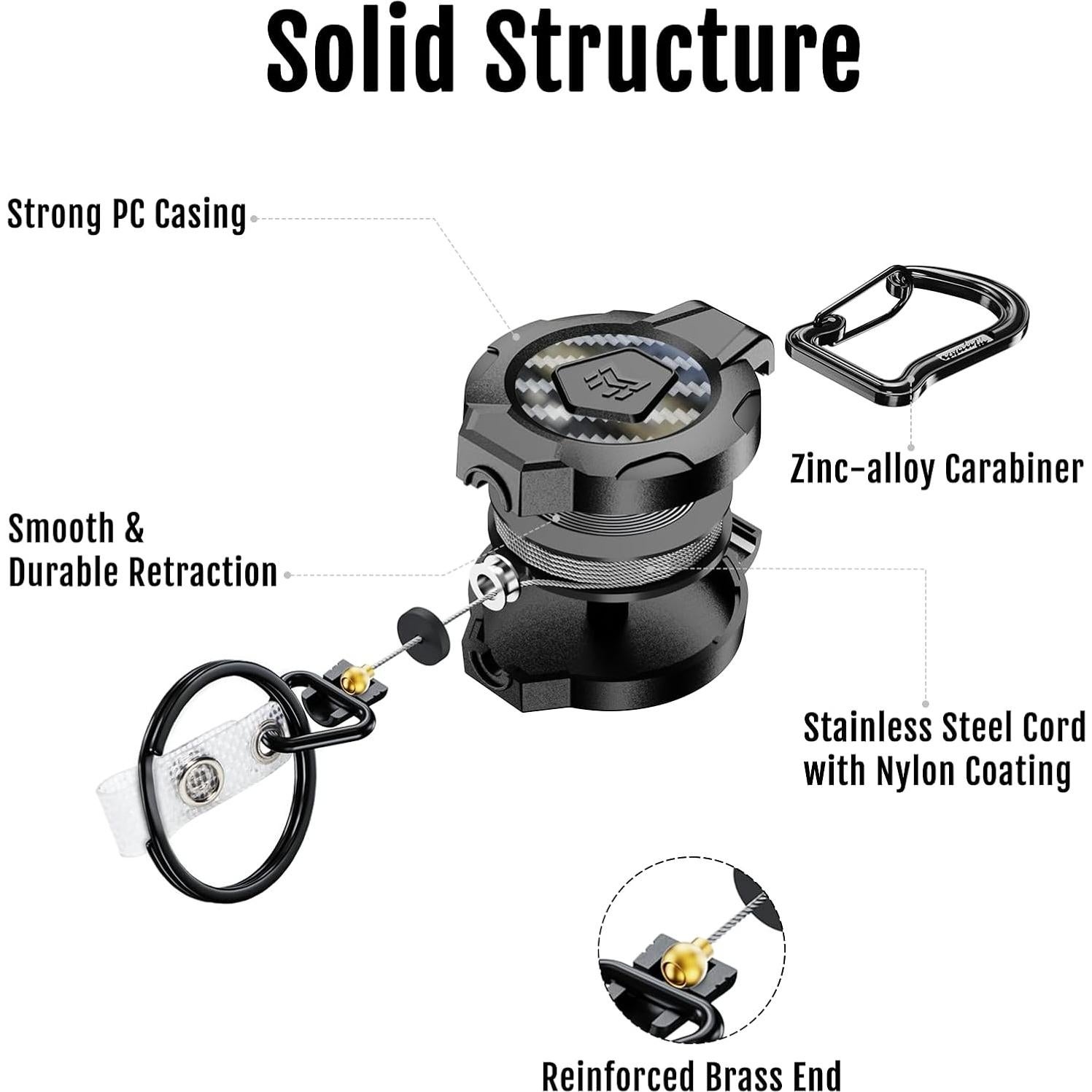 Llave Retráctil MNGARISTA 10 OZ (0.28 kg) Cable 80 cm Carbono