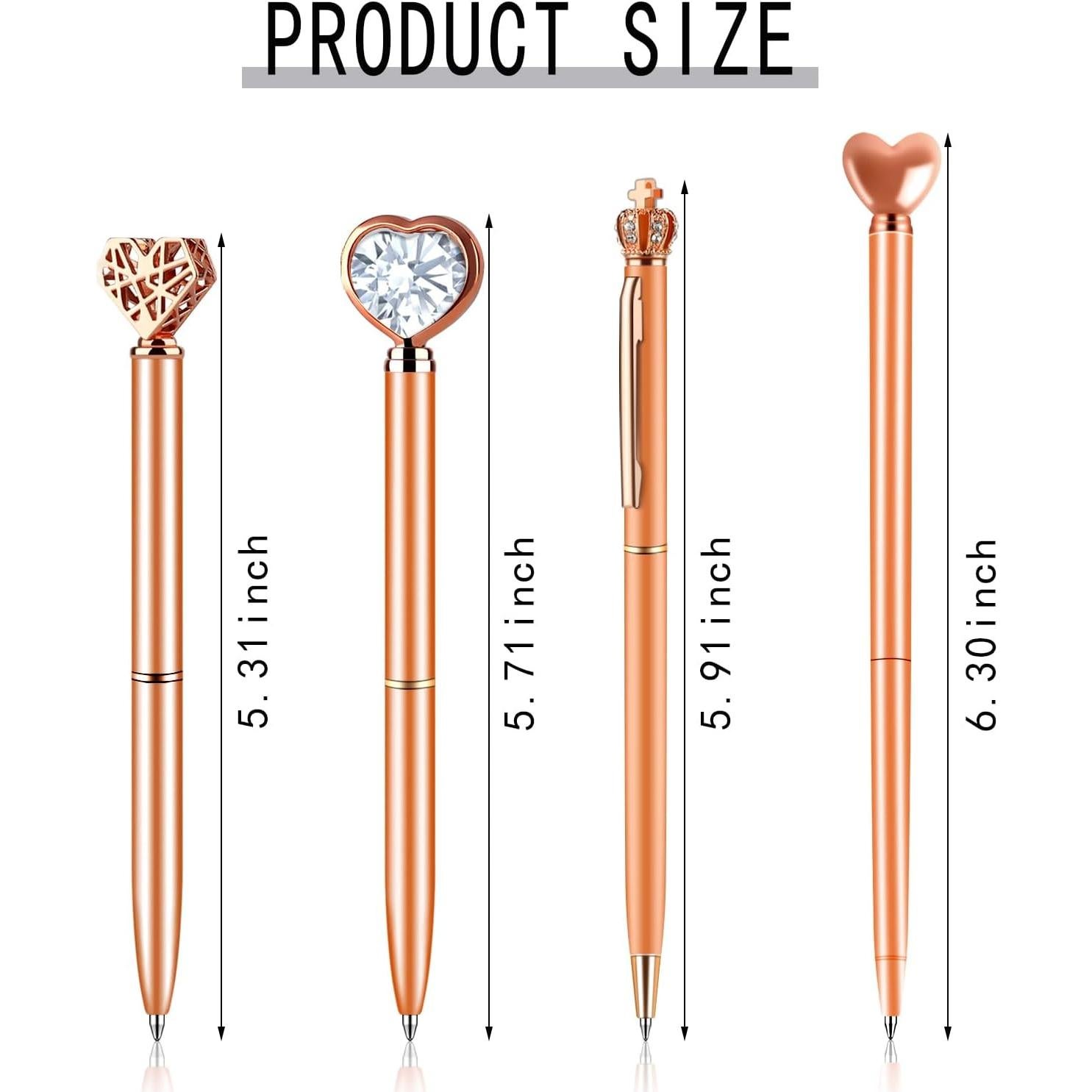 Set de 4 Plumas Elegantes amassan con Diamante de Cristal