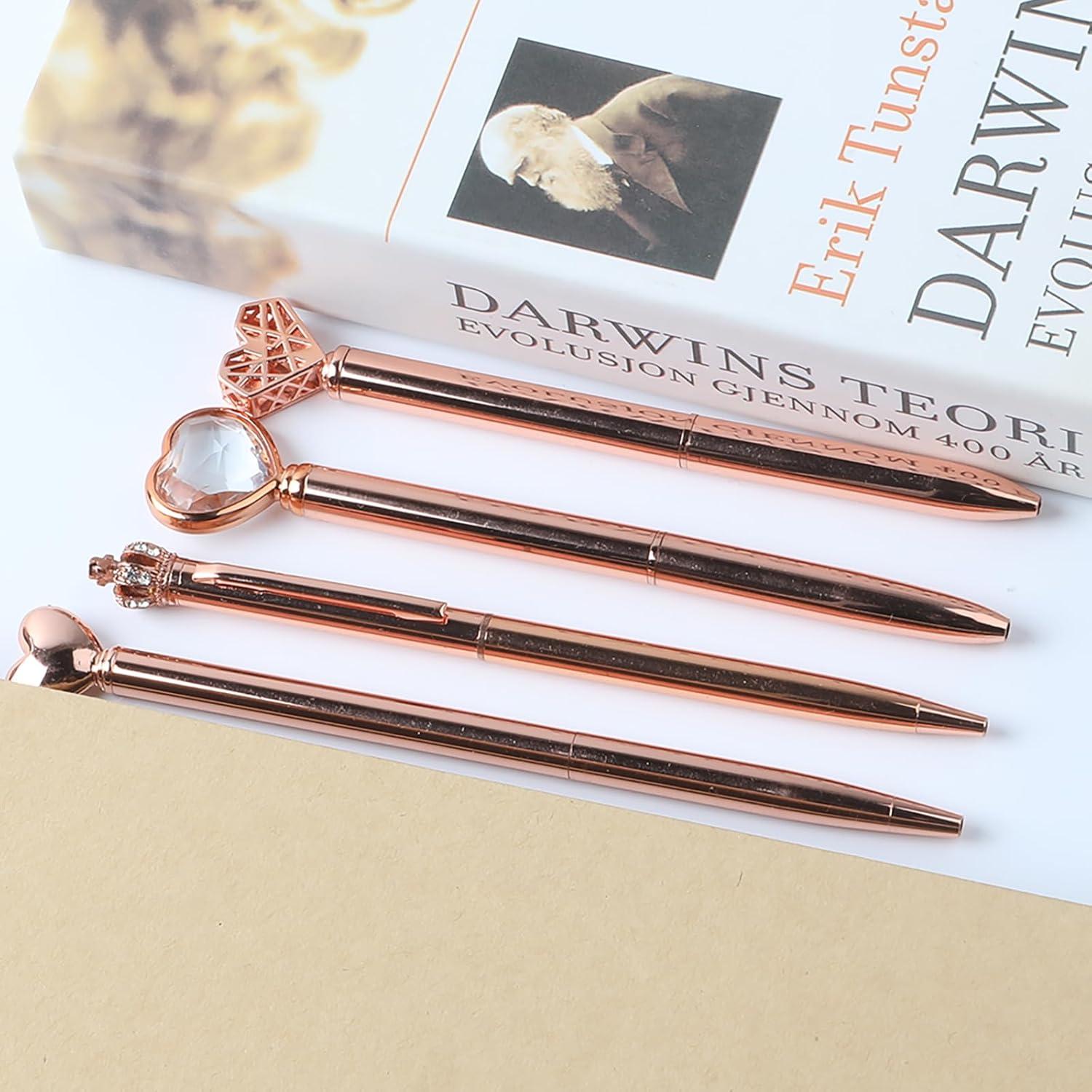 Set de 4 Plumas Elegantes amassan con Diamante de Cristal