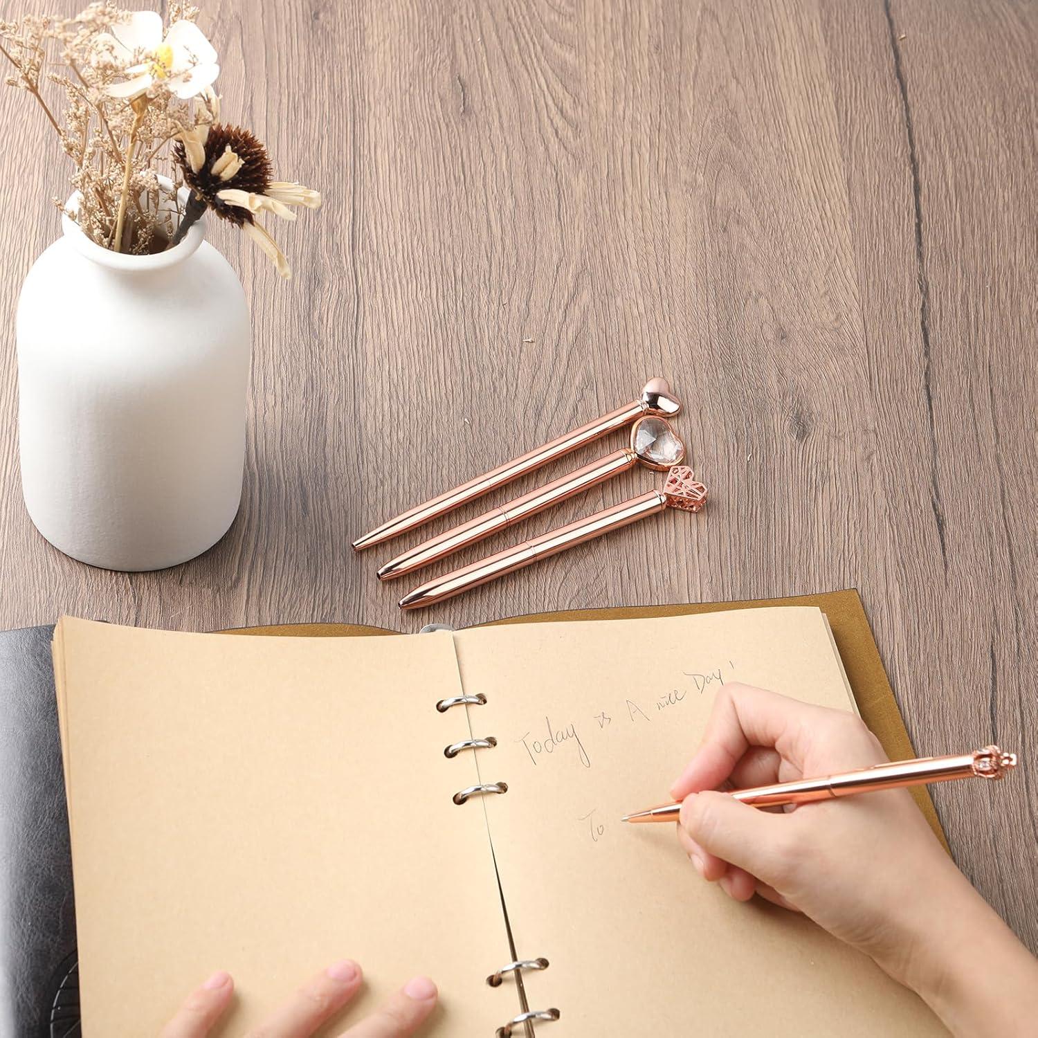 Set de 4 Plumas Elegantes amassan con Diamante de Cristal