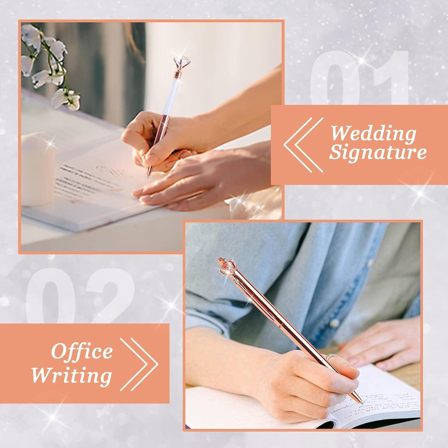 Set de 4 Plumas Elegantes amassan con Diamante de Cristal