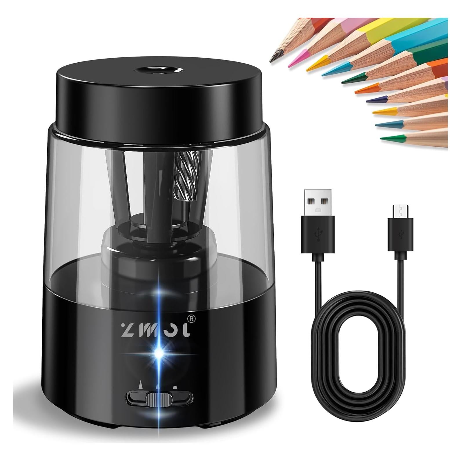 Afilador Eléctrico de Lápices ZMOL Recargable Automático