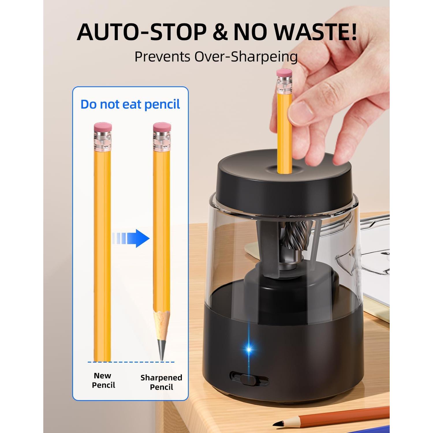 Afilador Eléctrico de Lápices ZMOL Recargable Automático