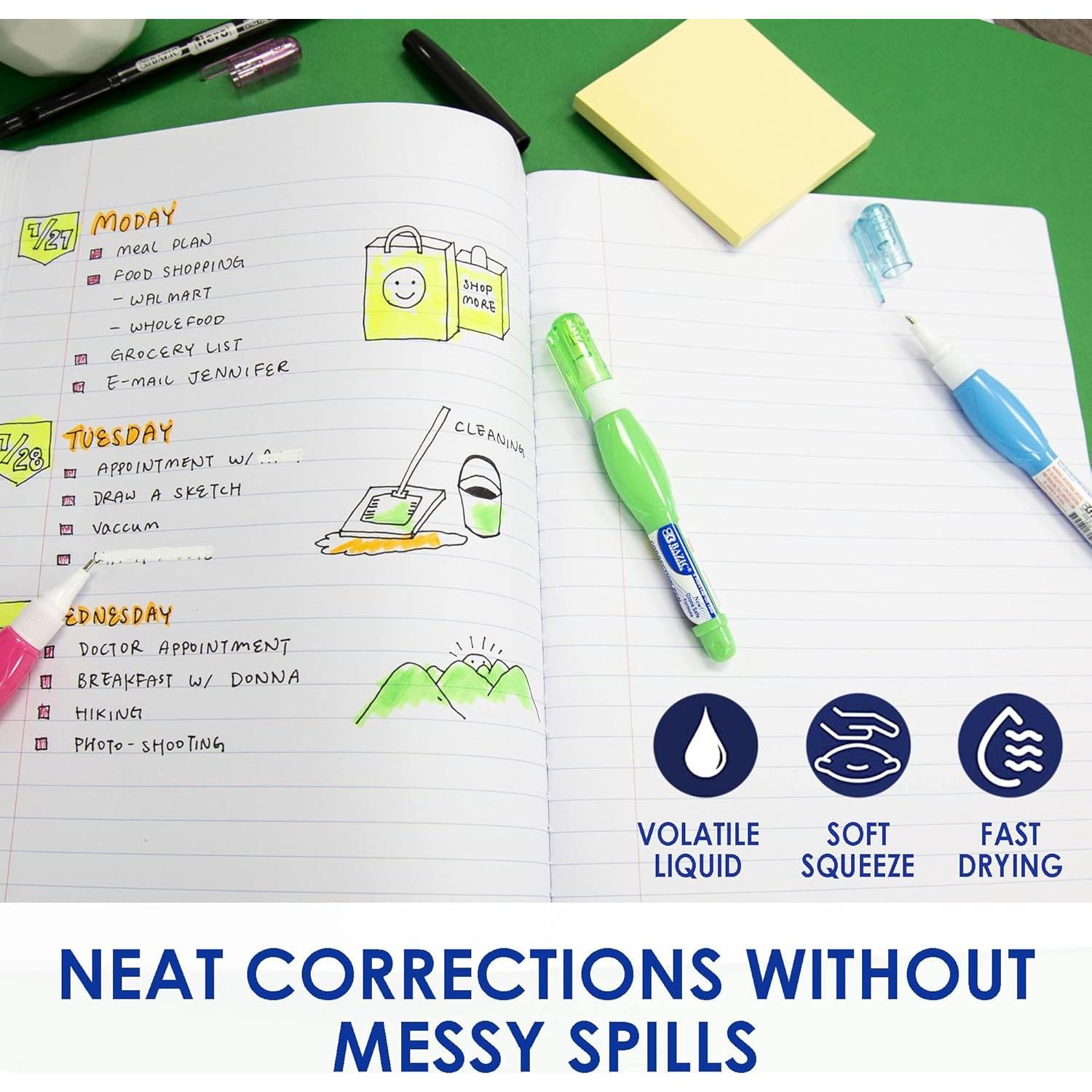 Corrector BAZIC 3 ml con Punta Fina - Paquete de 2