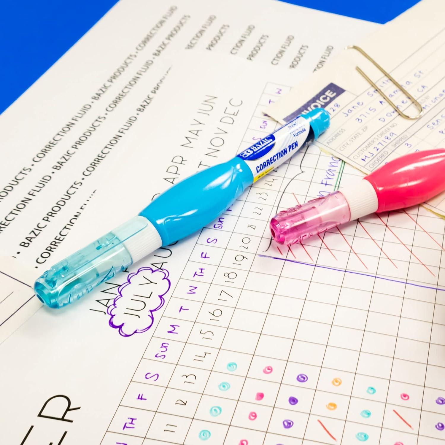 Corrector BAZIC 3 ml con Punta Fina - Paquete de 2