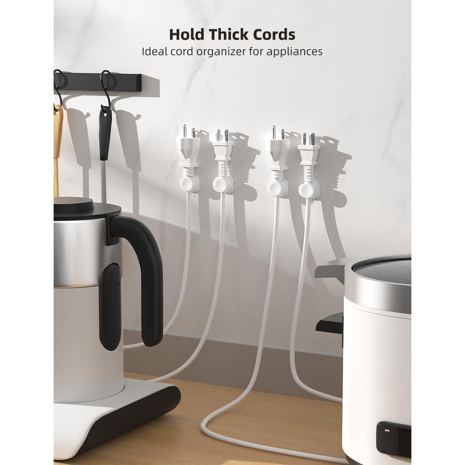 Organizador de Cables TIKIWIK - Paquete de 6 Clips Magnéticos Blanco