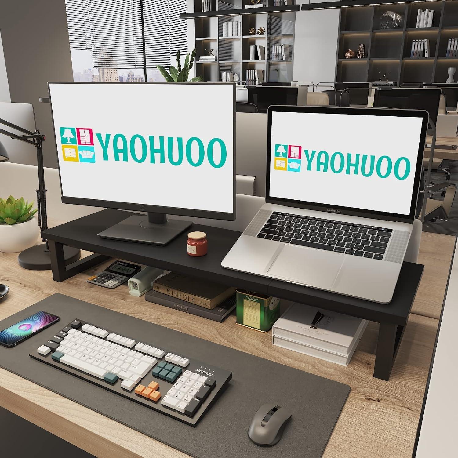 Soporte Doble para Monitor YAOHUOO 98 cm Negro, 45 kg