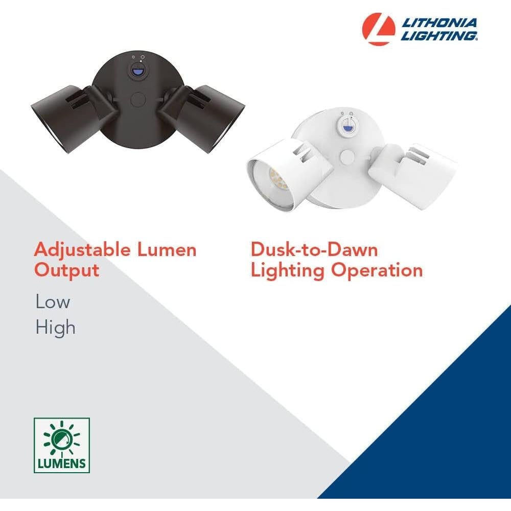 Luz de Inundación LED Lithonia HomeGuard 2 Cabezas 4000K