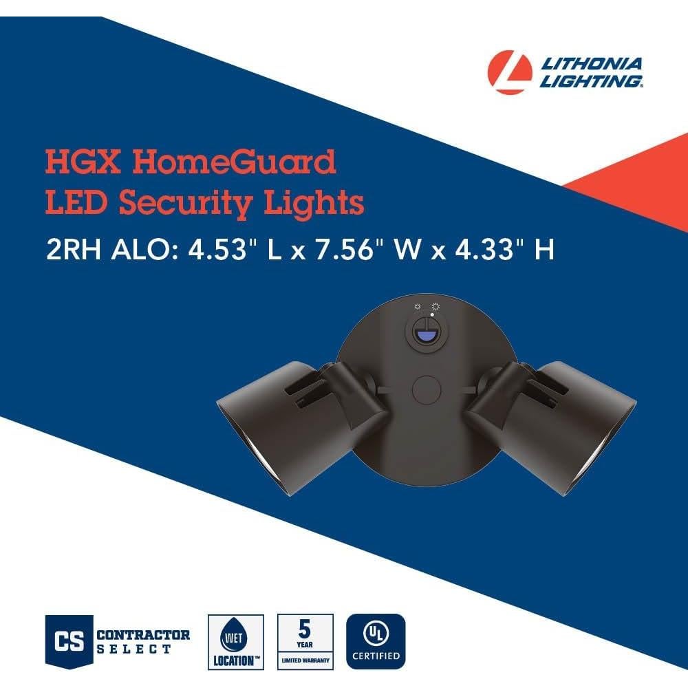 Luz de Inundación LED Lithonia HomeGuard 2 Cabezas 4000K