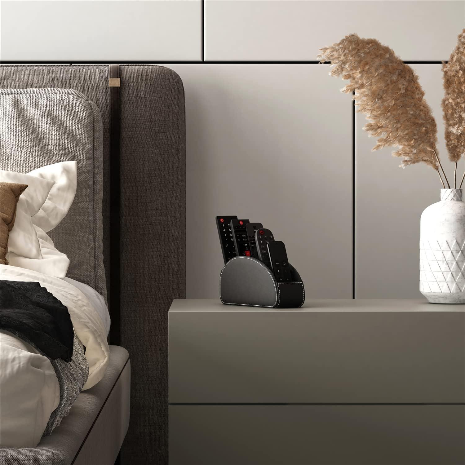 Soporte para Control Remoto Thipoten Negro Pequeño Cuero Sintético