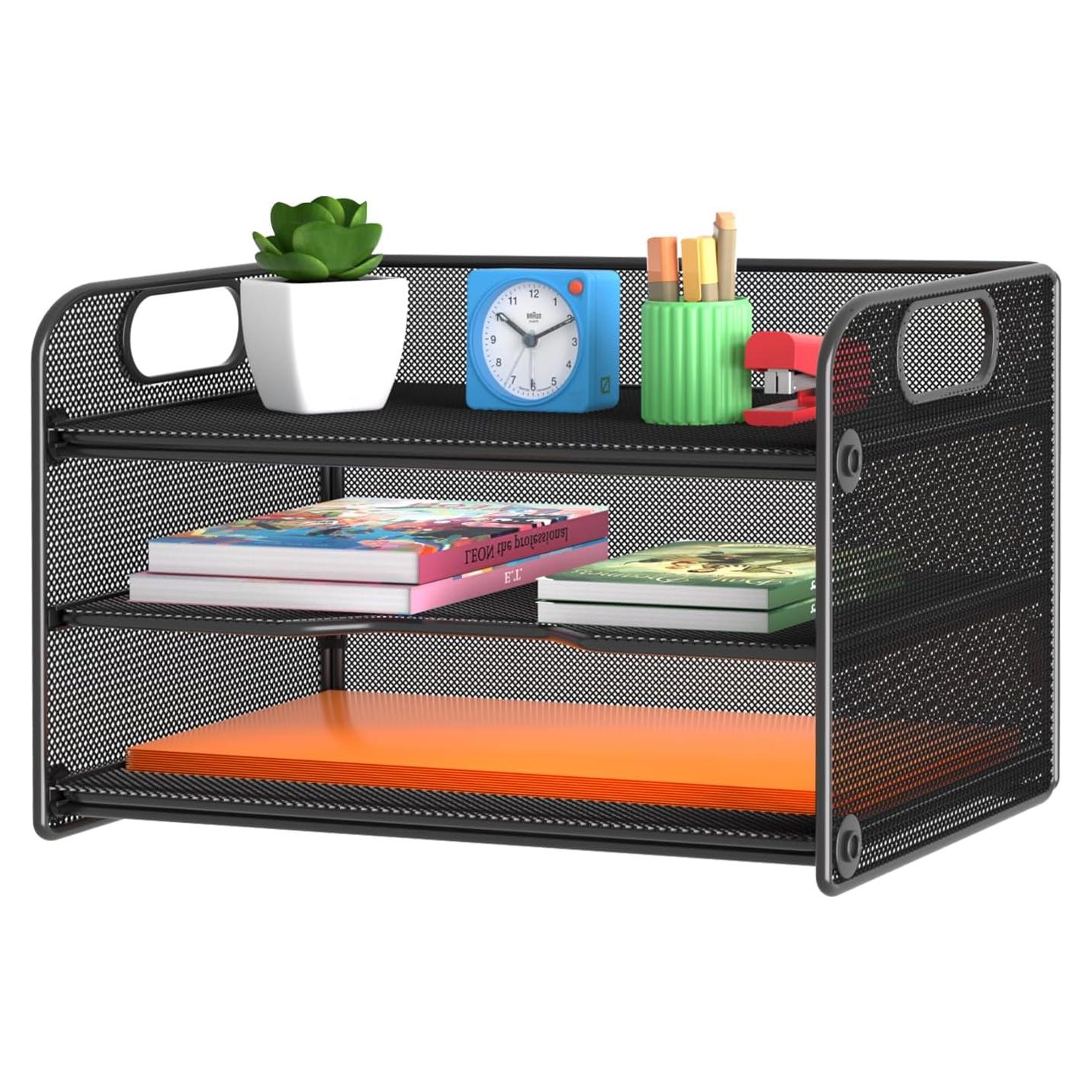 Organizador de Papel Samstar 3 Niveles con Asa Negro