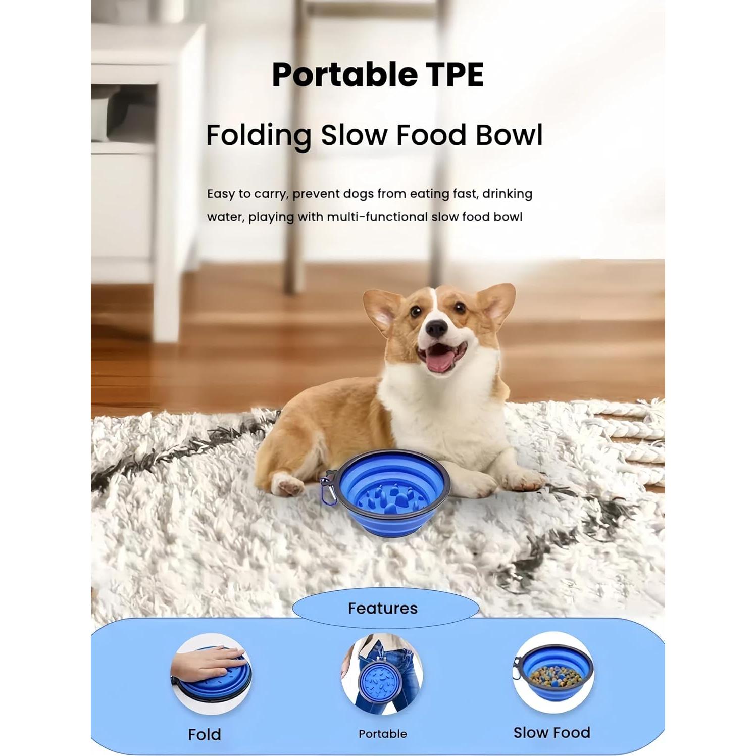 Tazón Plegable para Perro Easoneo 2 Piezas 1006ml + 355ml