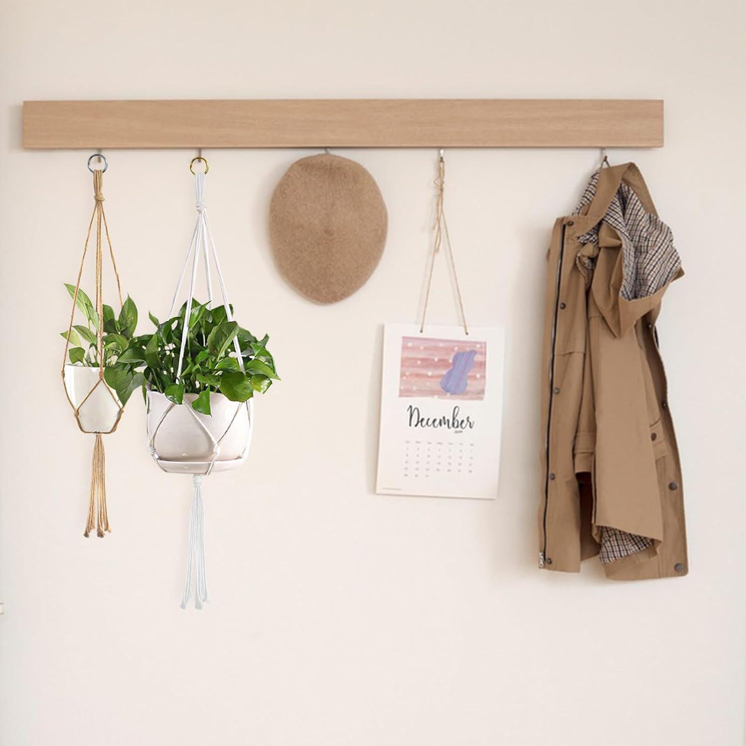 Colgadores de Plantas de Macramé Roucerlin 60 y 80 cm 4 Pcs