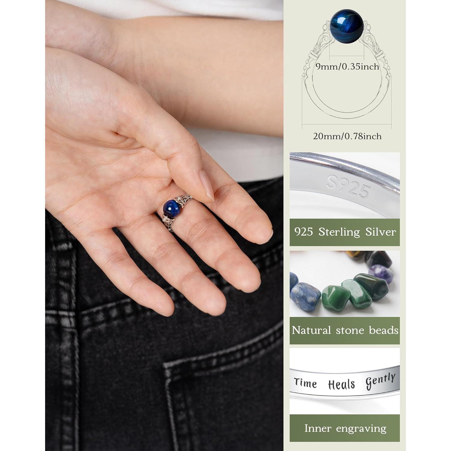 Anillo Giratorio de Descompresión Plata 925 con Amatista