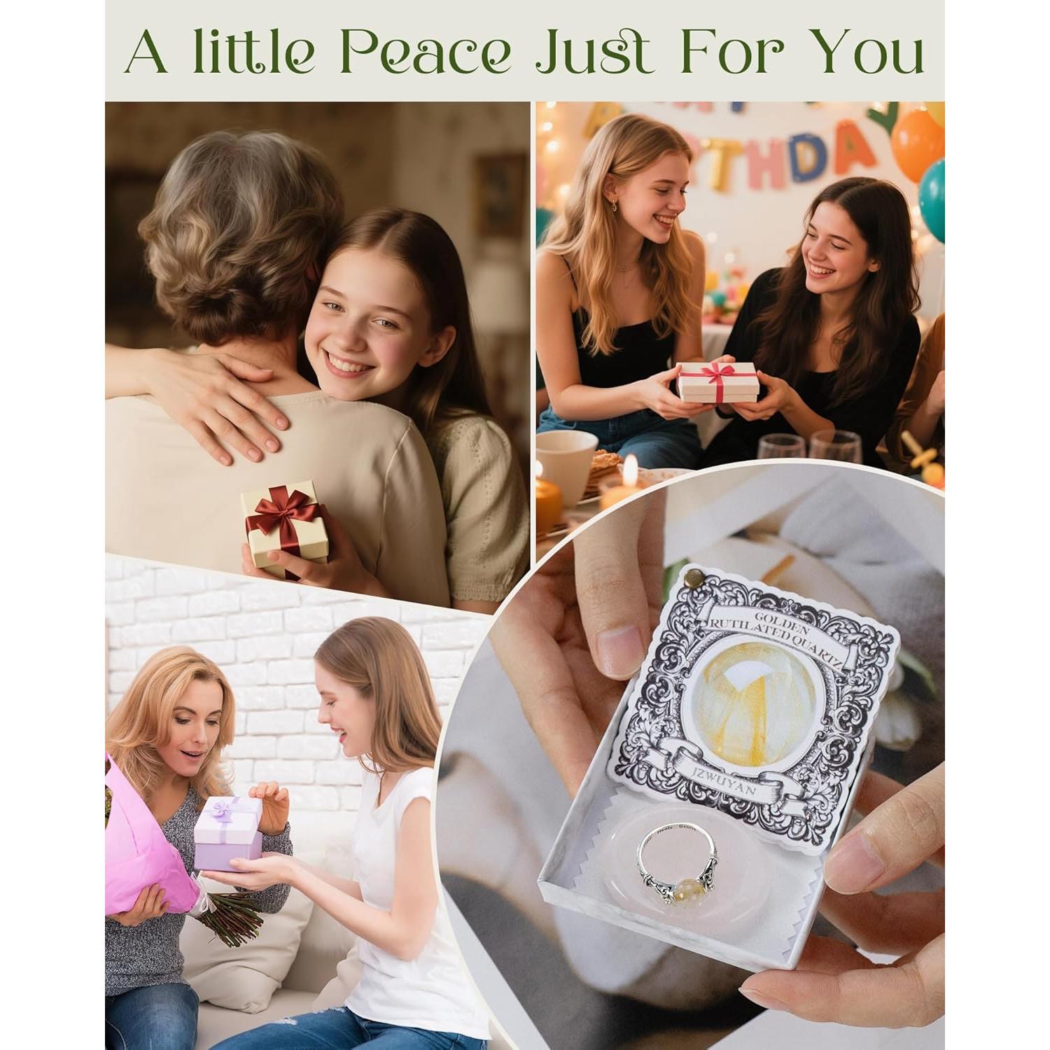 Anillo Giratorio de Plata 925 con Amatista Natural 18.2mm